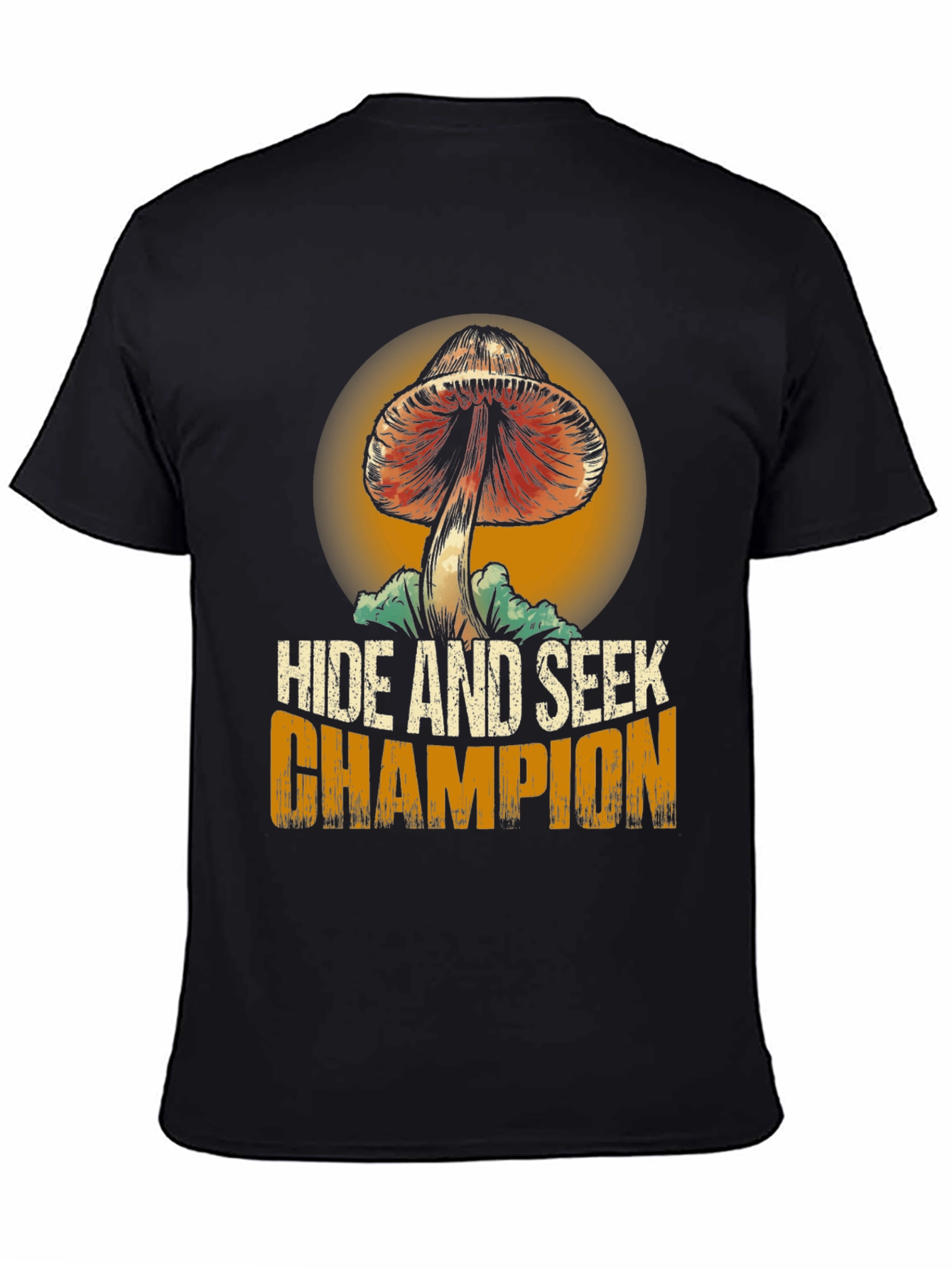 Black Hide and Seek Champion Mushroom Graphic T-Shirt view 4