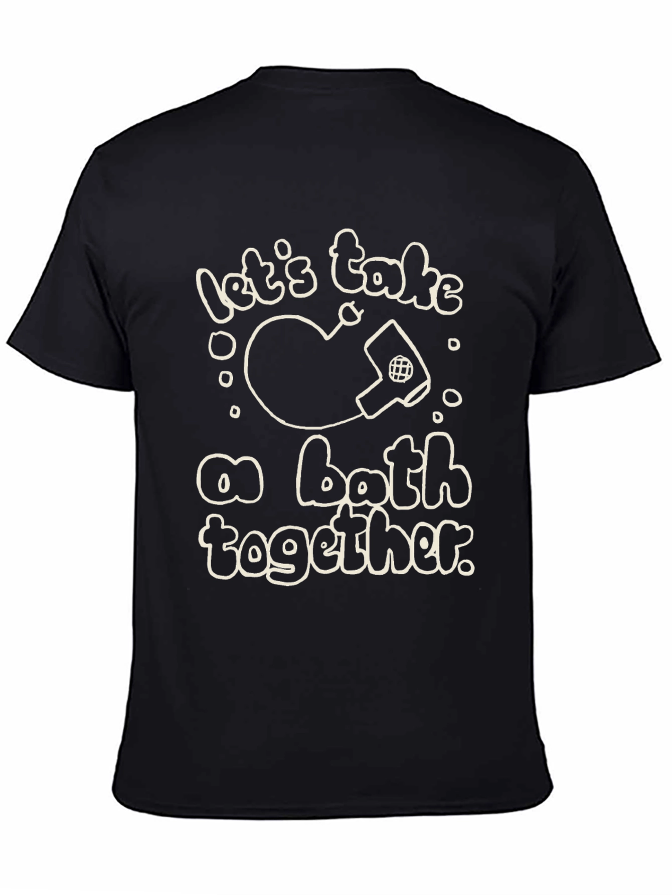 Black Funny Bath Together T-Shirt view 4