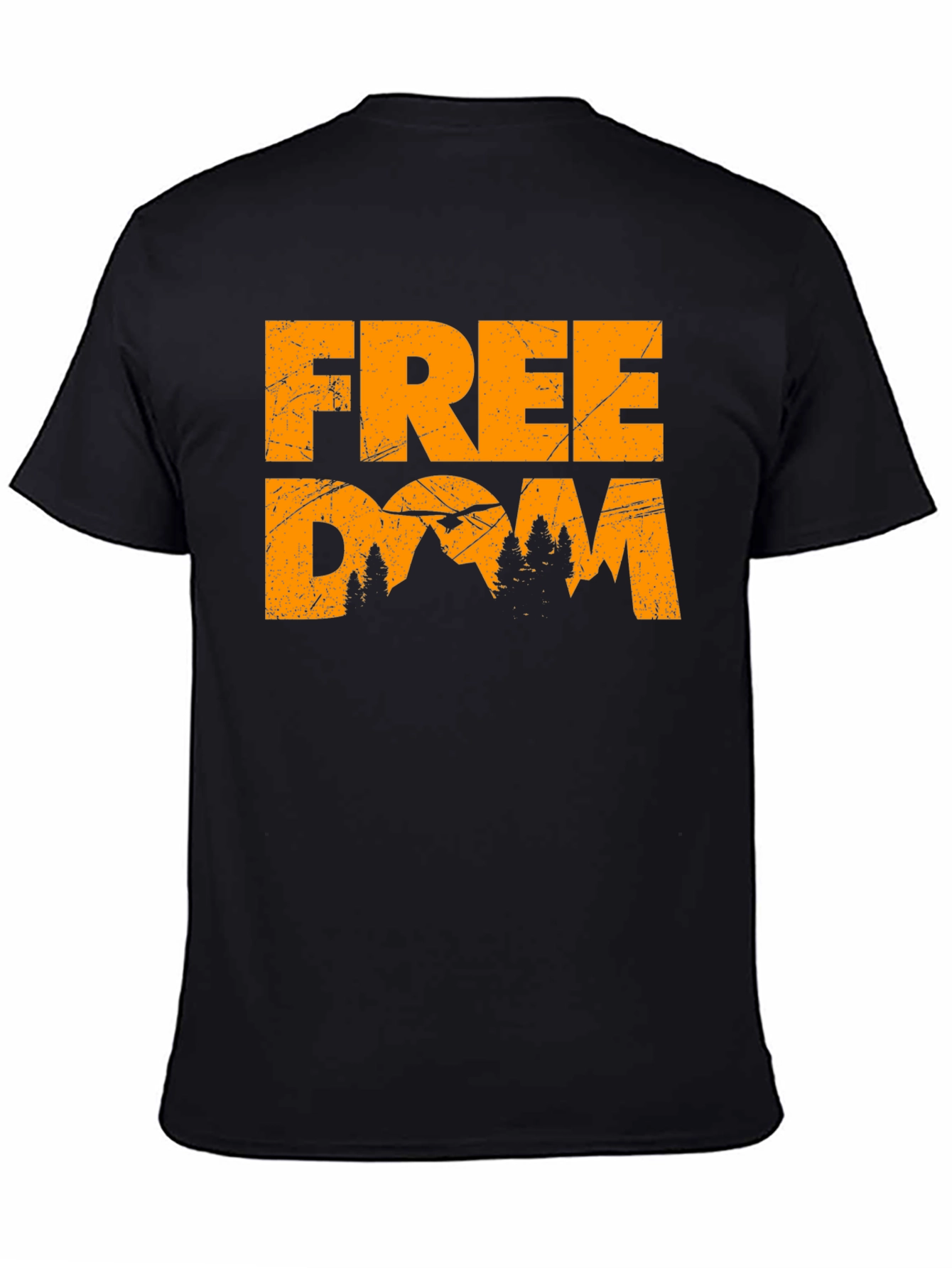 Black Freedom Mountain Graphic Tee - Black view 4
