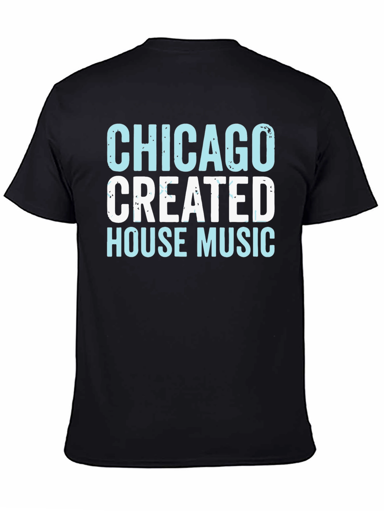 Black Chicago House Music T-Shirt view 4