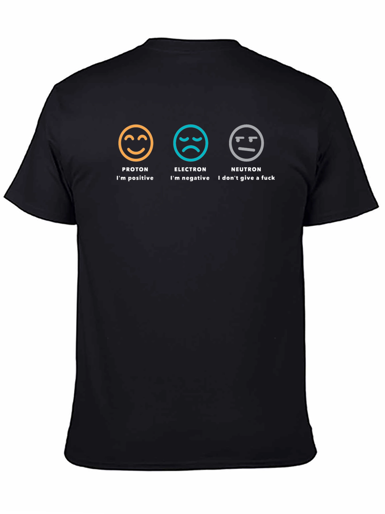 Black Proton Electron Neutron Funny Science T-Shirt view 4