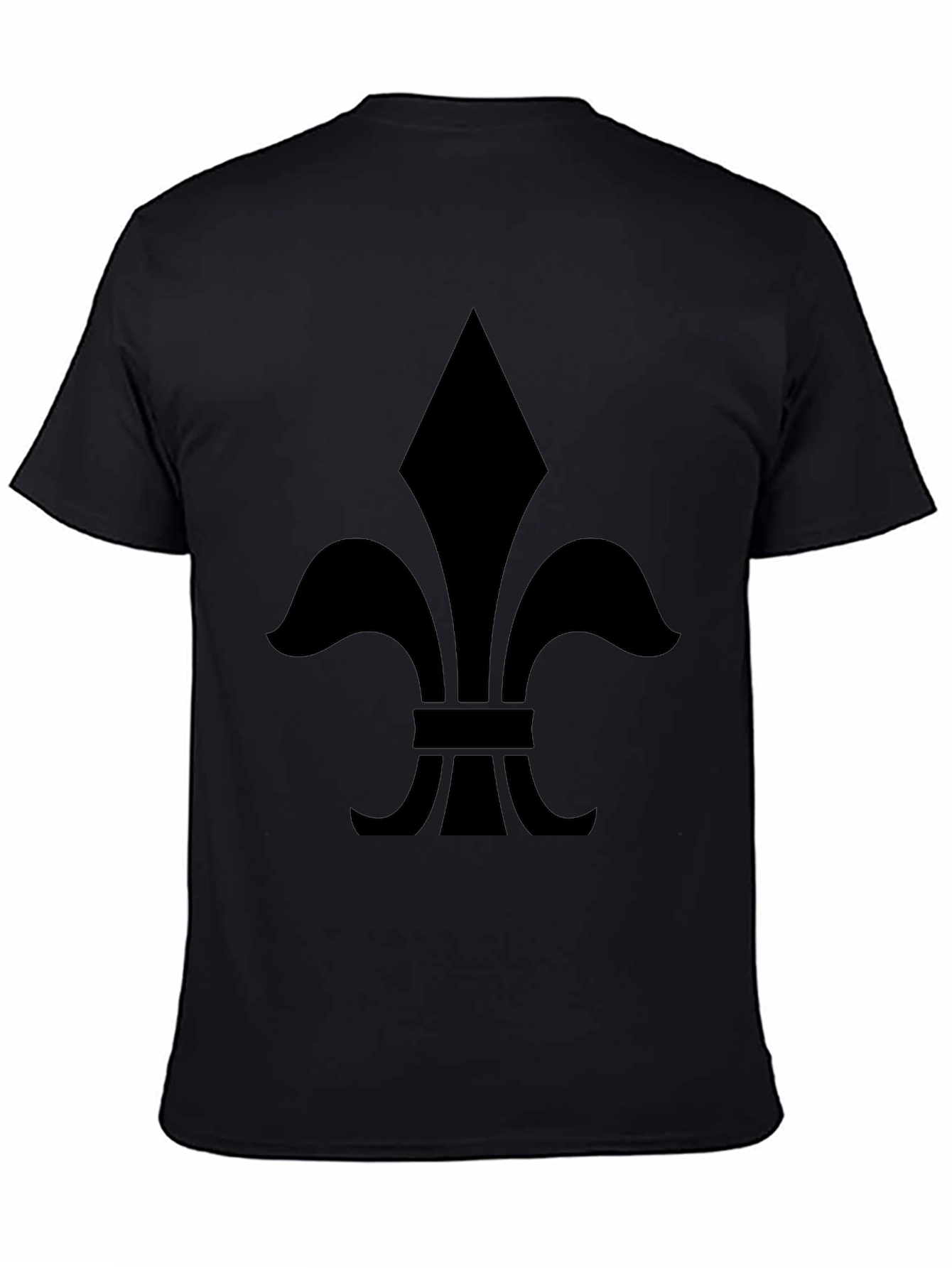 Black Fleur-de-lis Graphic Black T-Shirt view 4