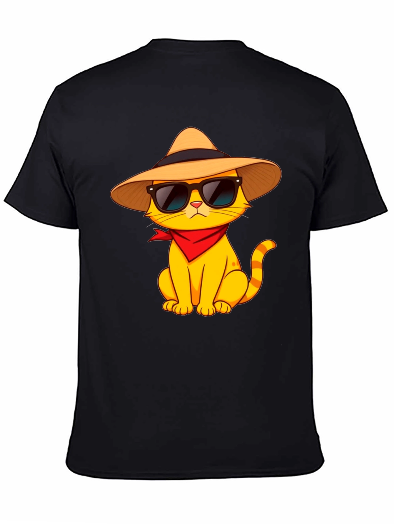 Black Cool Cat T-Shirt - Stylish Graphic Tee view 4