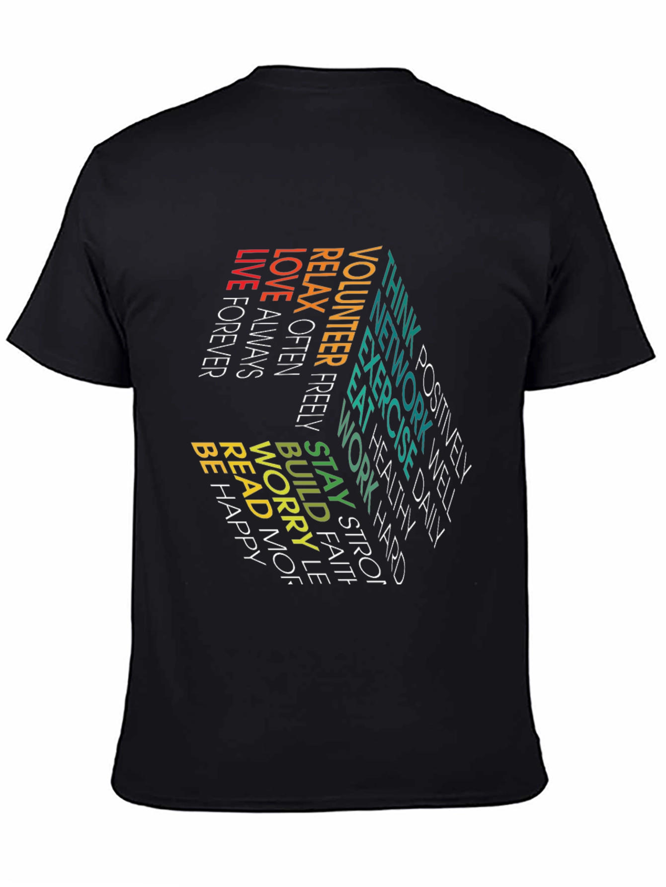 Black Inspirational Word Art T-Shirt view 4
