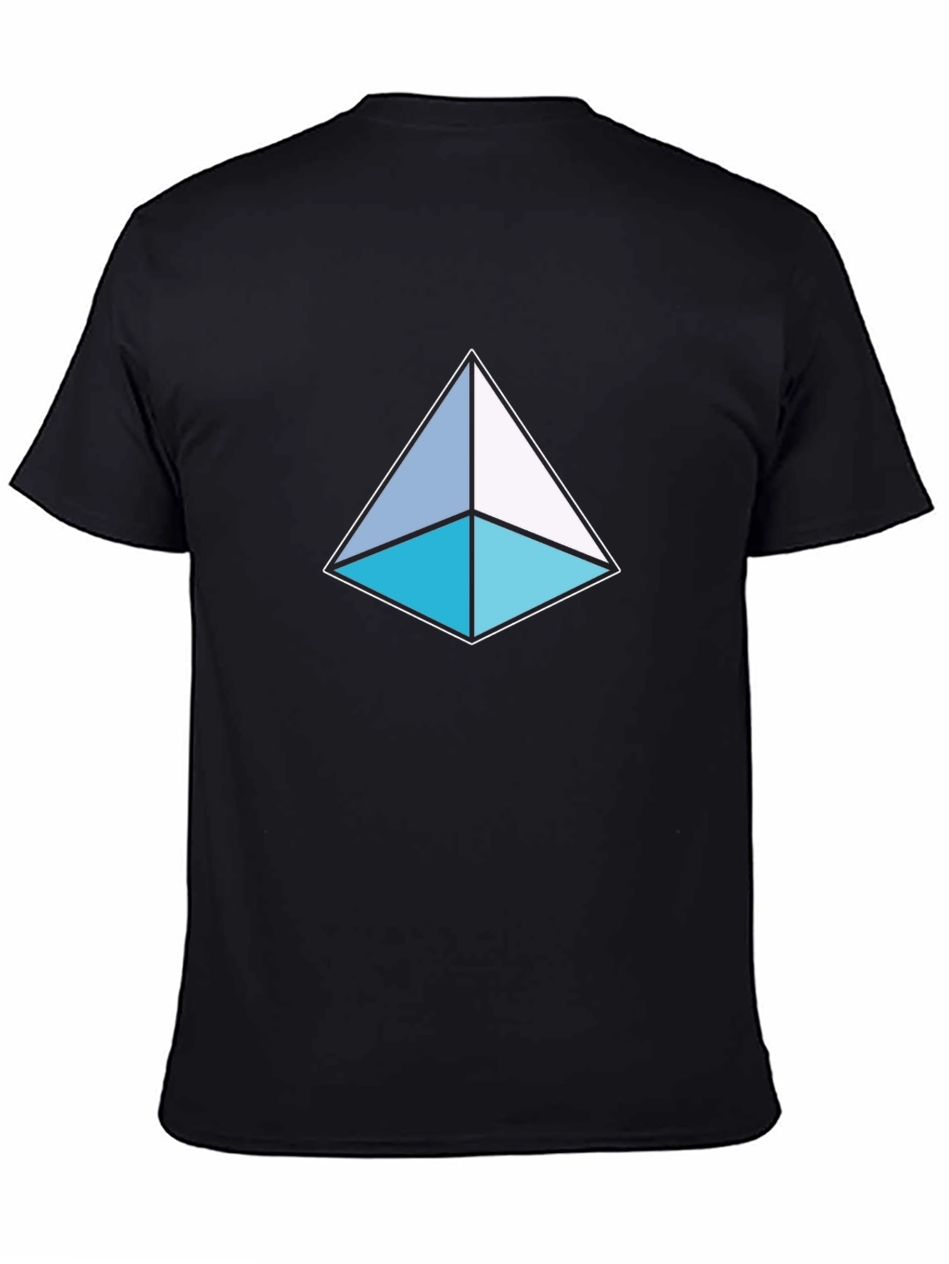 Black Geometric Triangle T-Shirt - Modern Design view 4
