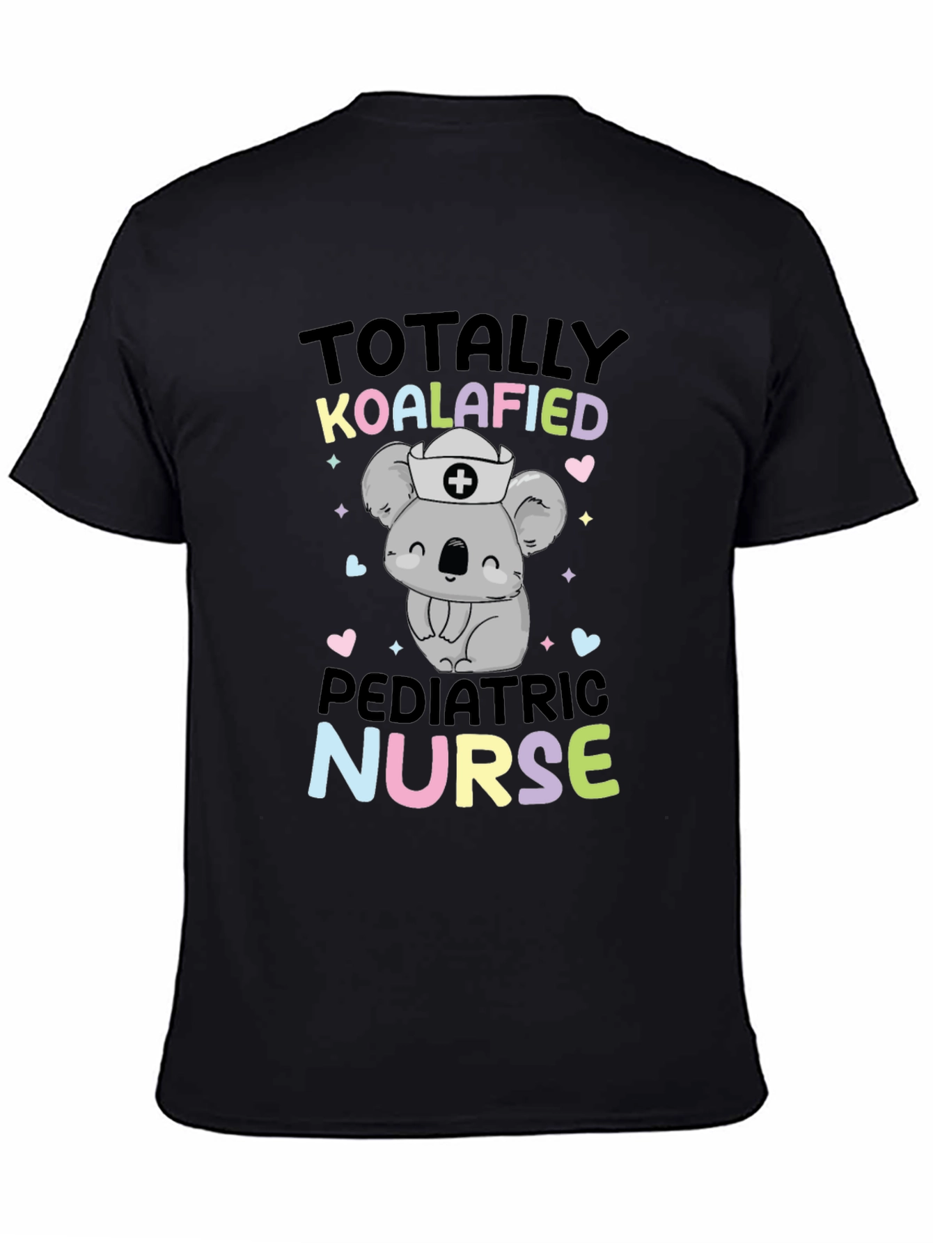 Black Totally Koalafied Pediatric Nurse T-Shirt view 4