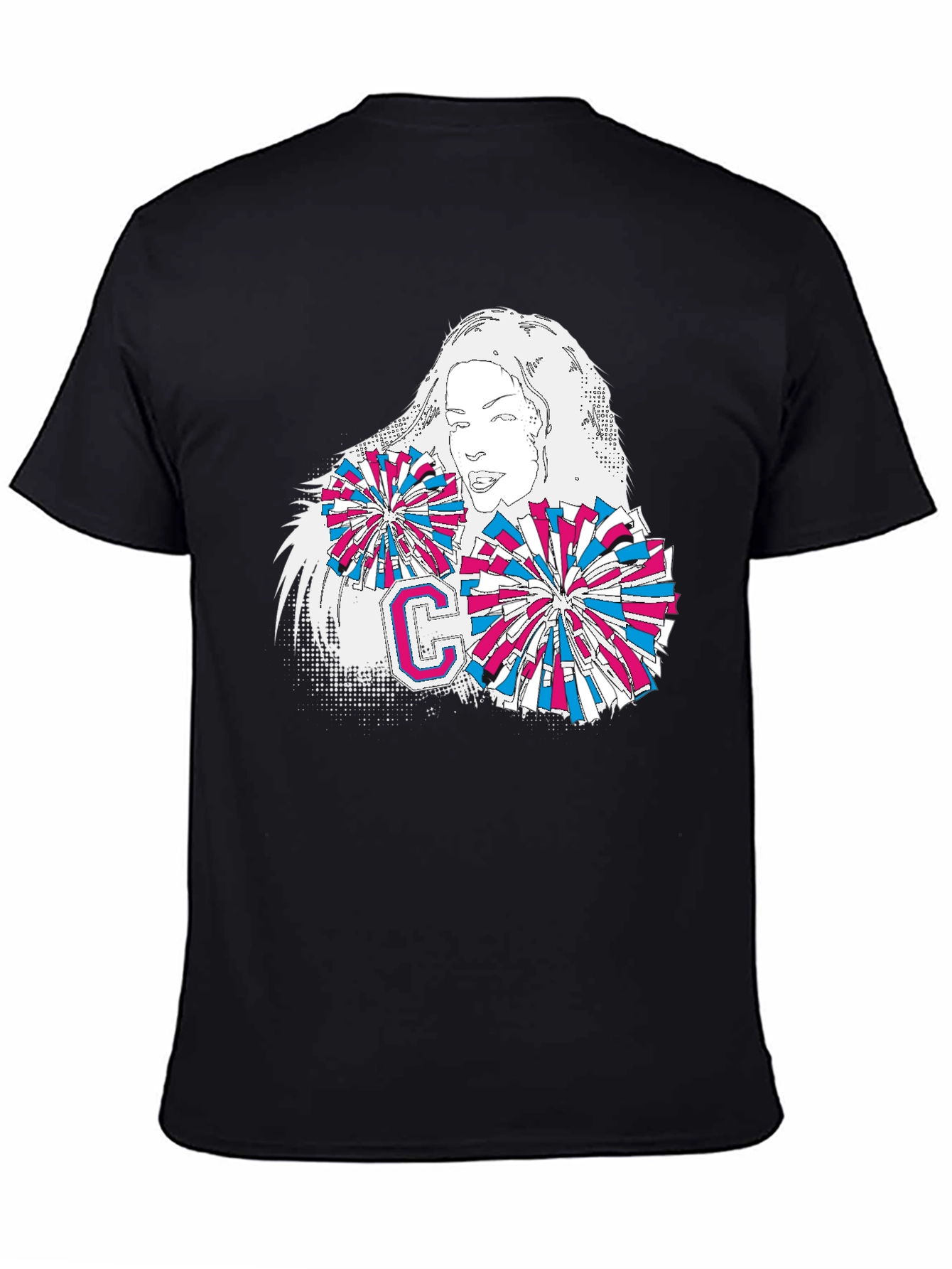 Black Cheerleader Graphic T-Shirt - Stylish Cotton Tee view 4
