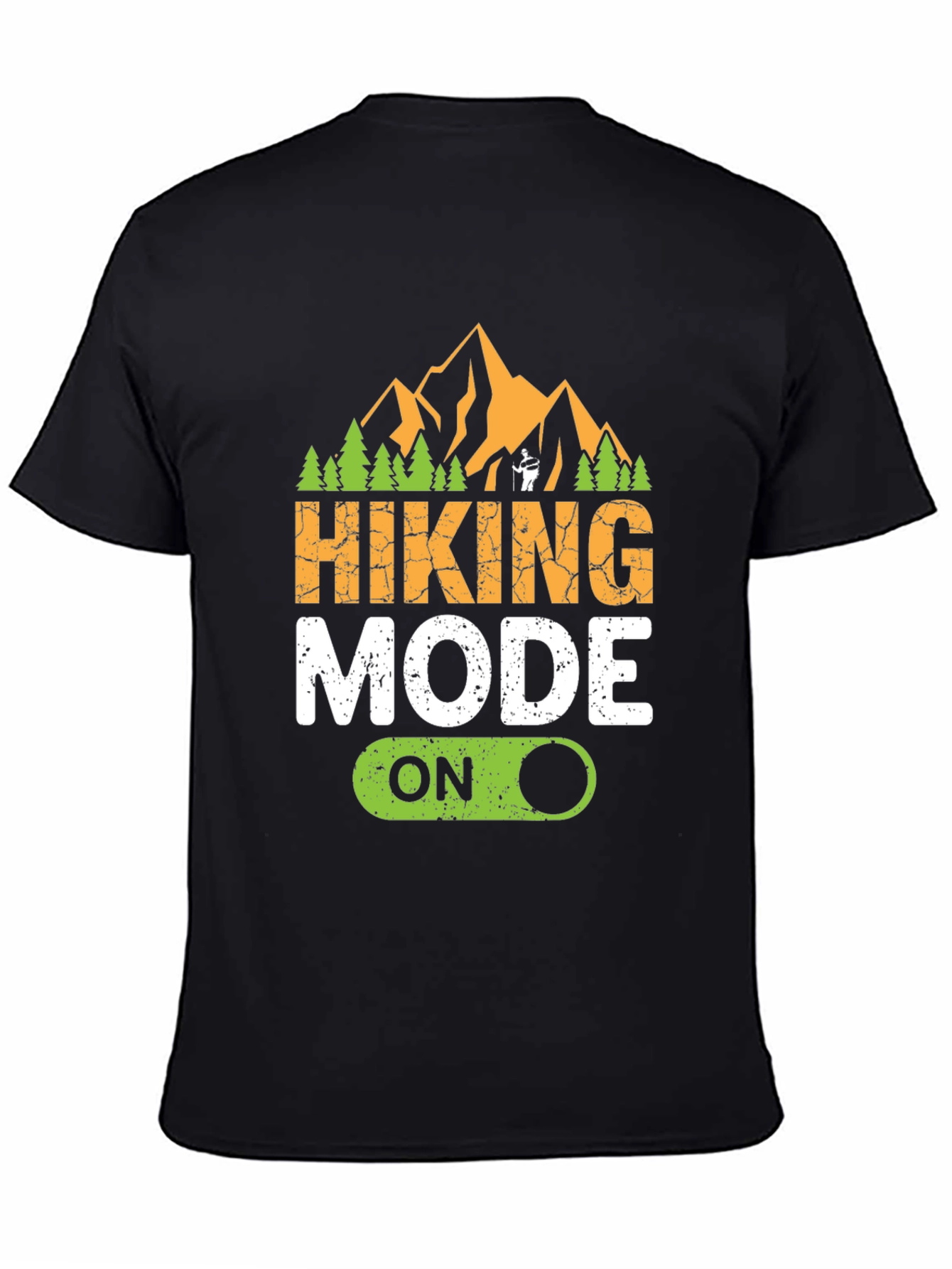Black Hiking Mode On Graphic Tee - Adventure Ready! view 4