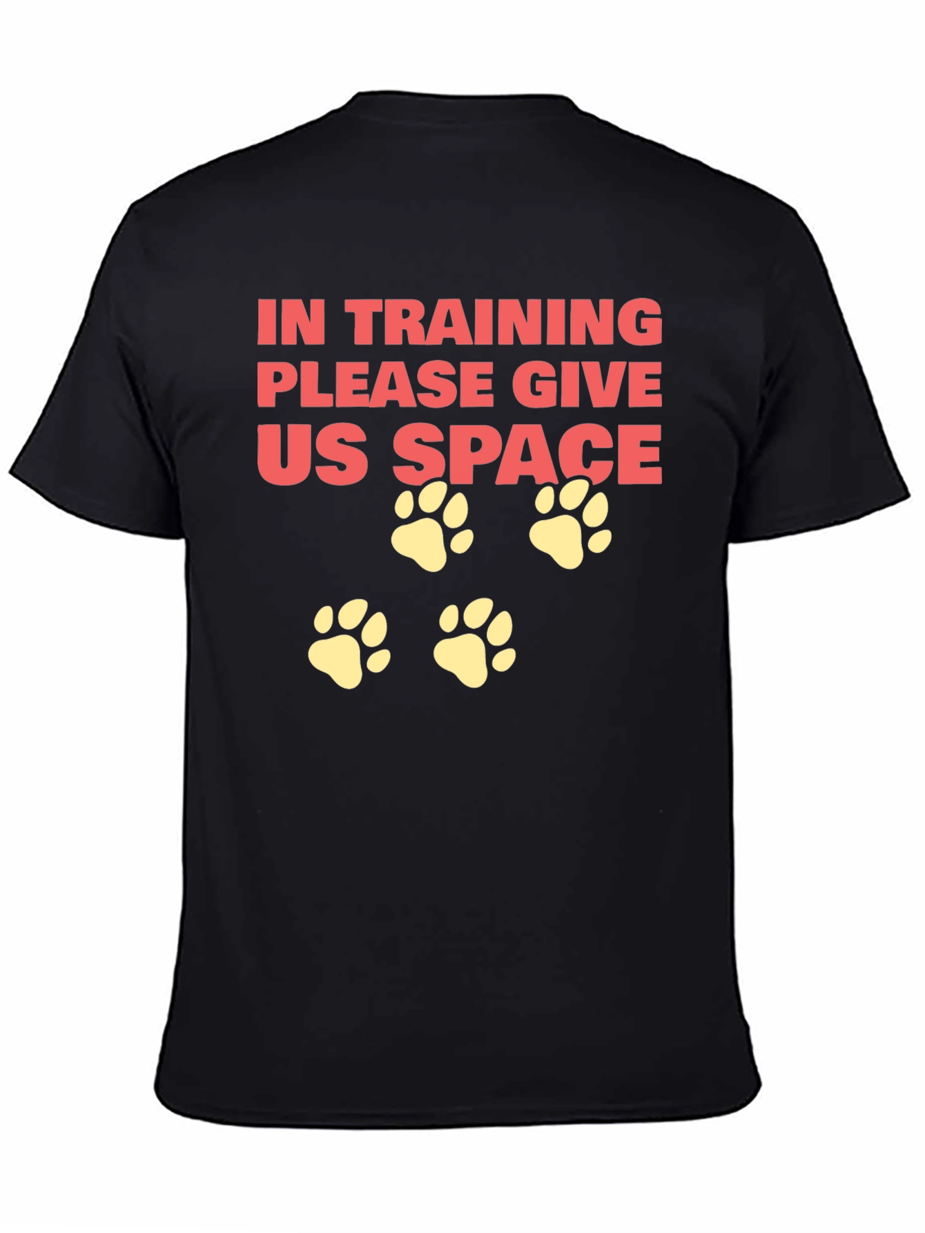 Black In Training Dog Paw Print T-Shirt view 4