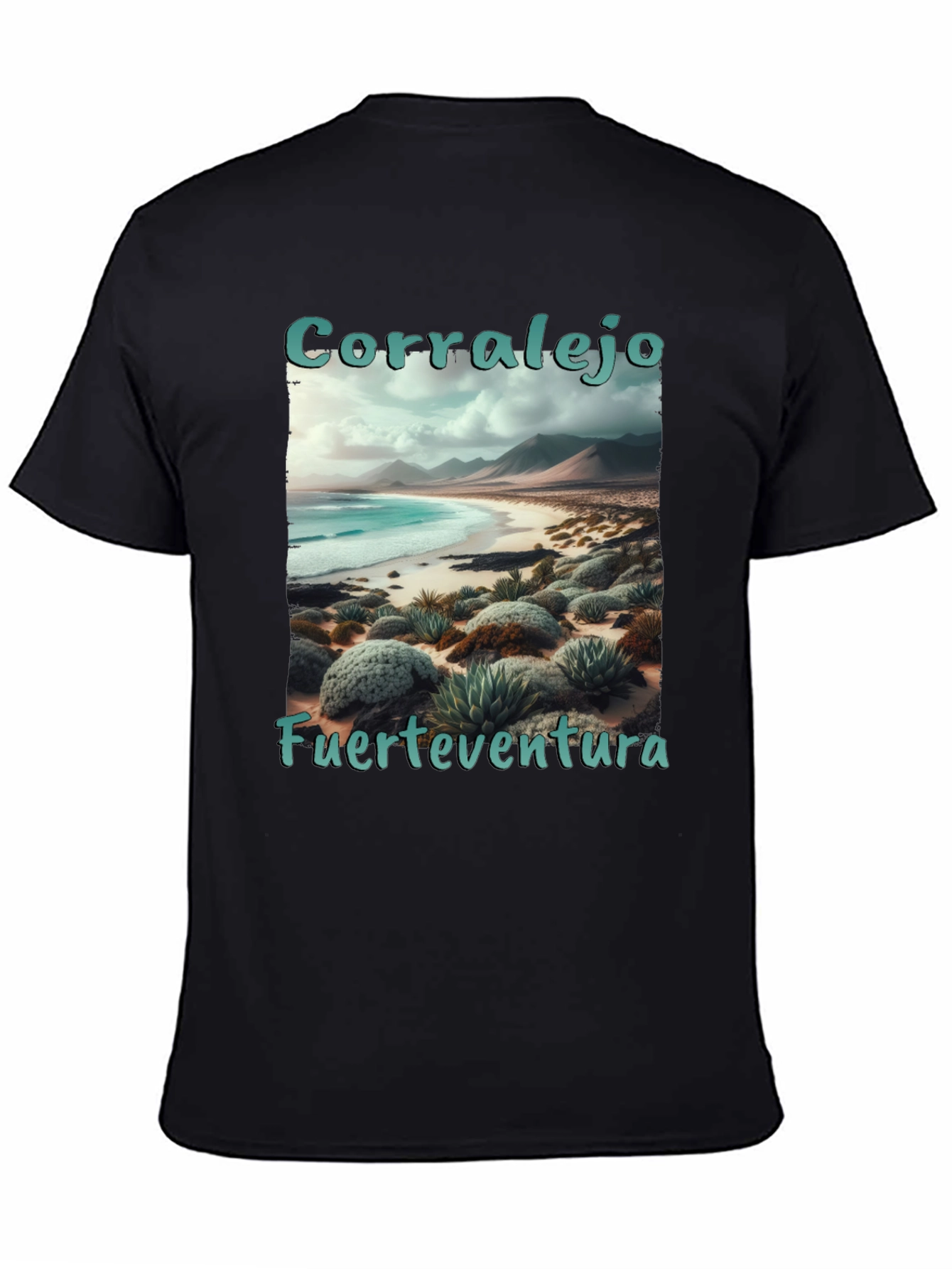 Black Corralejo Fuerteventura Beach T-Shirt view 4