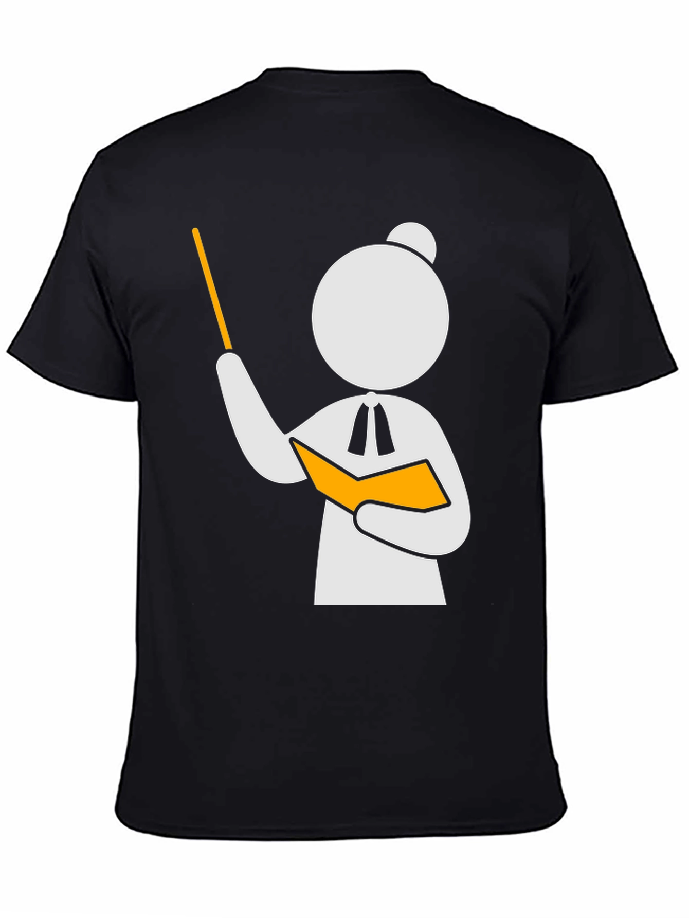 Black Teacher Stick Figure Black T-Shirt view 4
