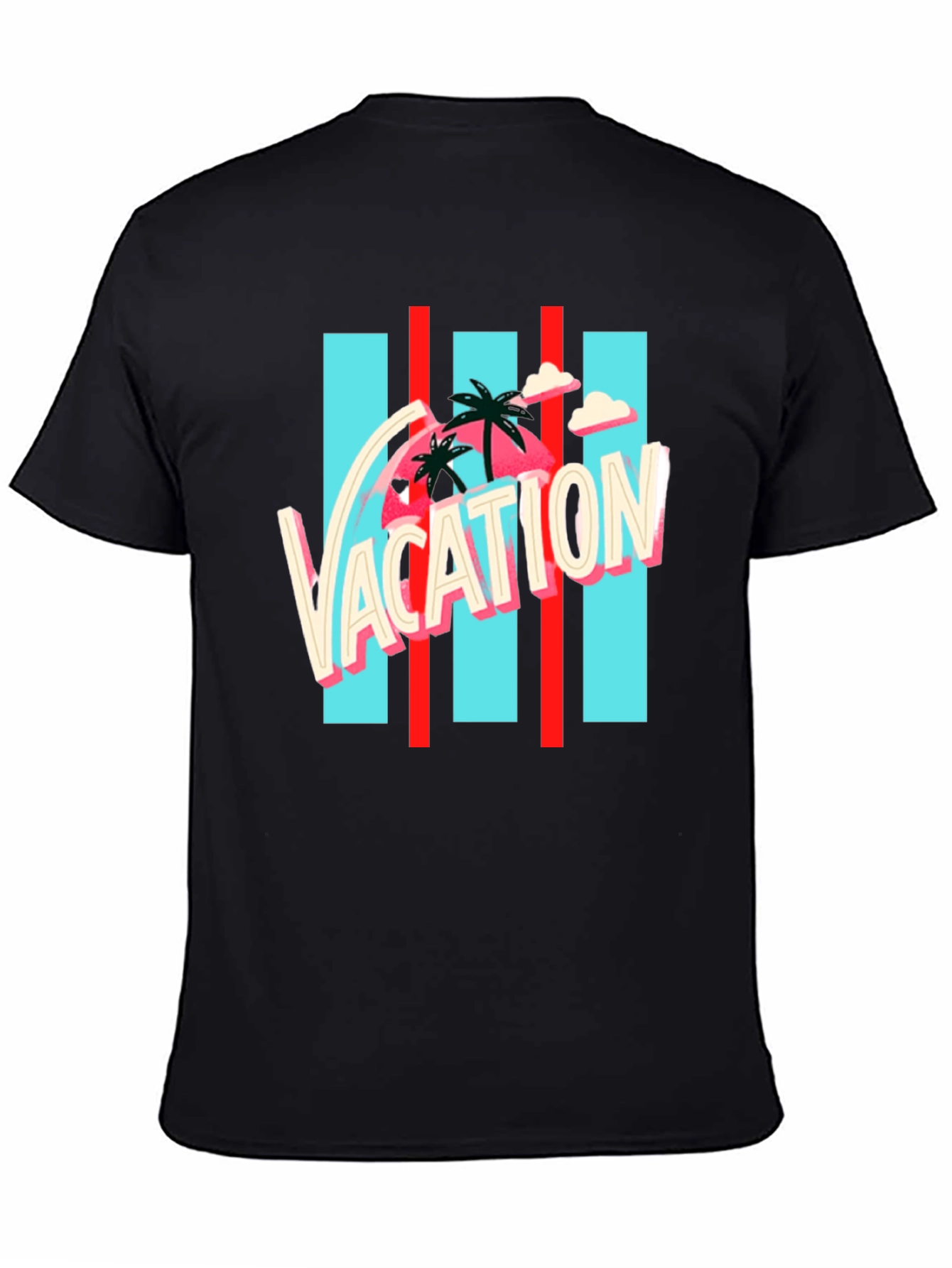 Vacation Graphic Tee - Retro Palm Design - 4