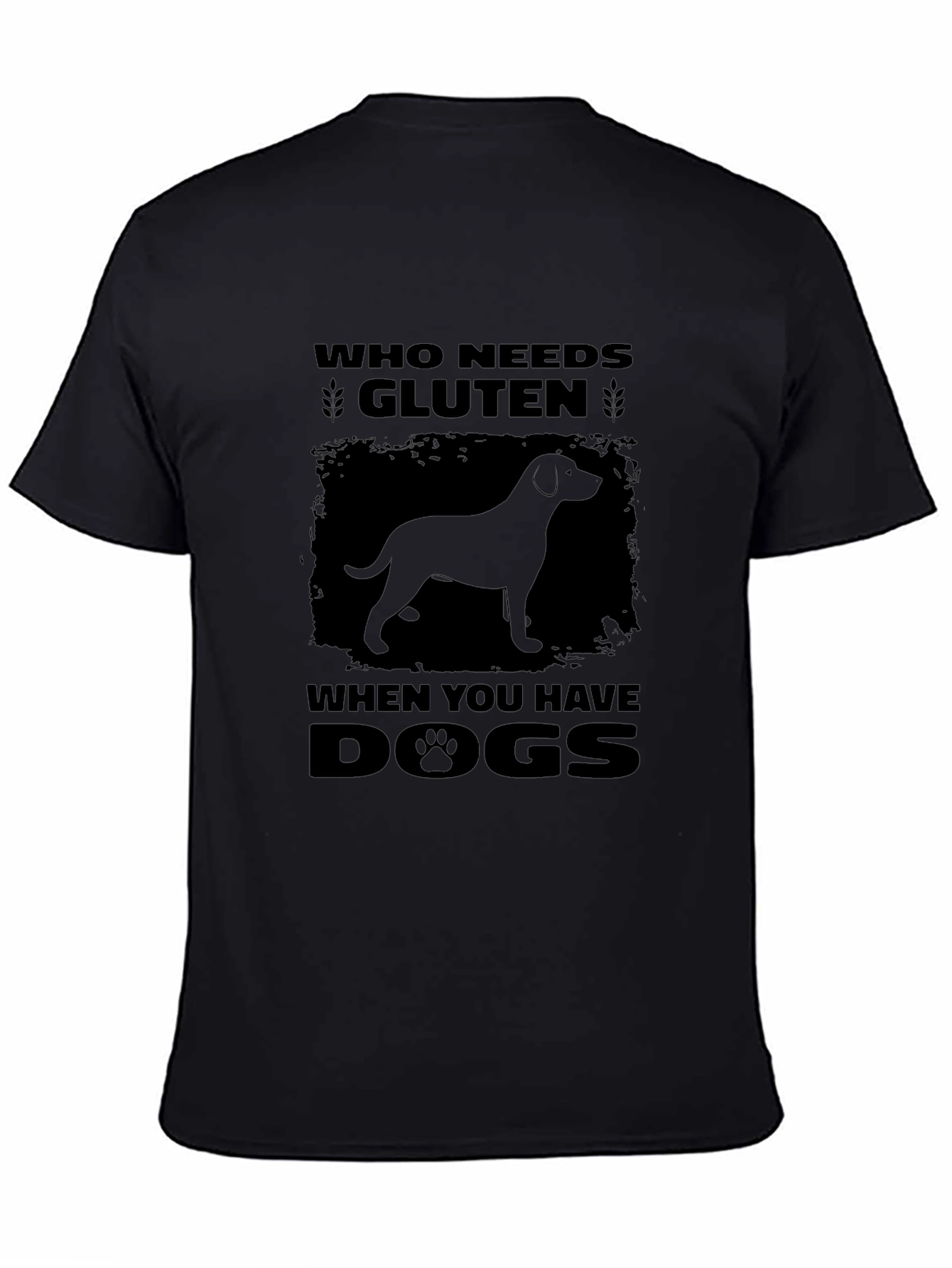 Black Gluten-Free Dog Lover T-Shirt view 4