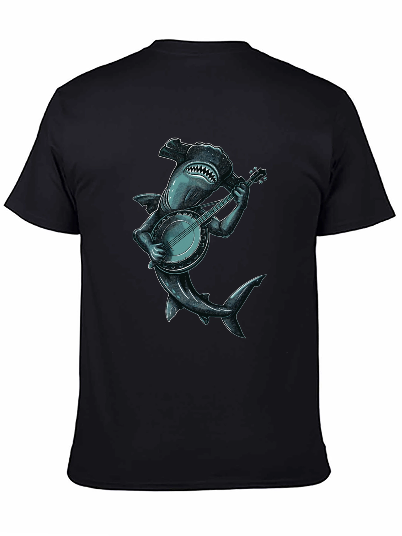 Black Shark Banjo Player Graphic Tee view 4
