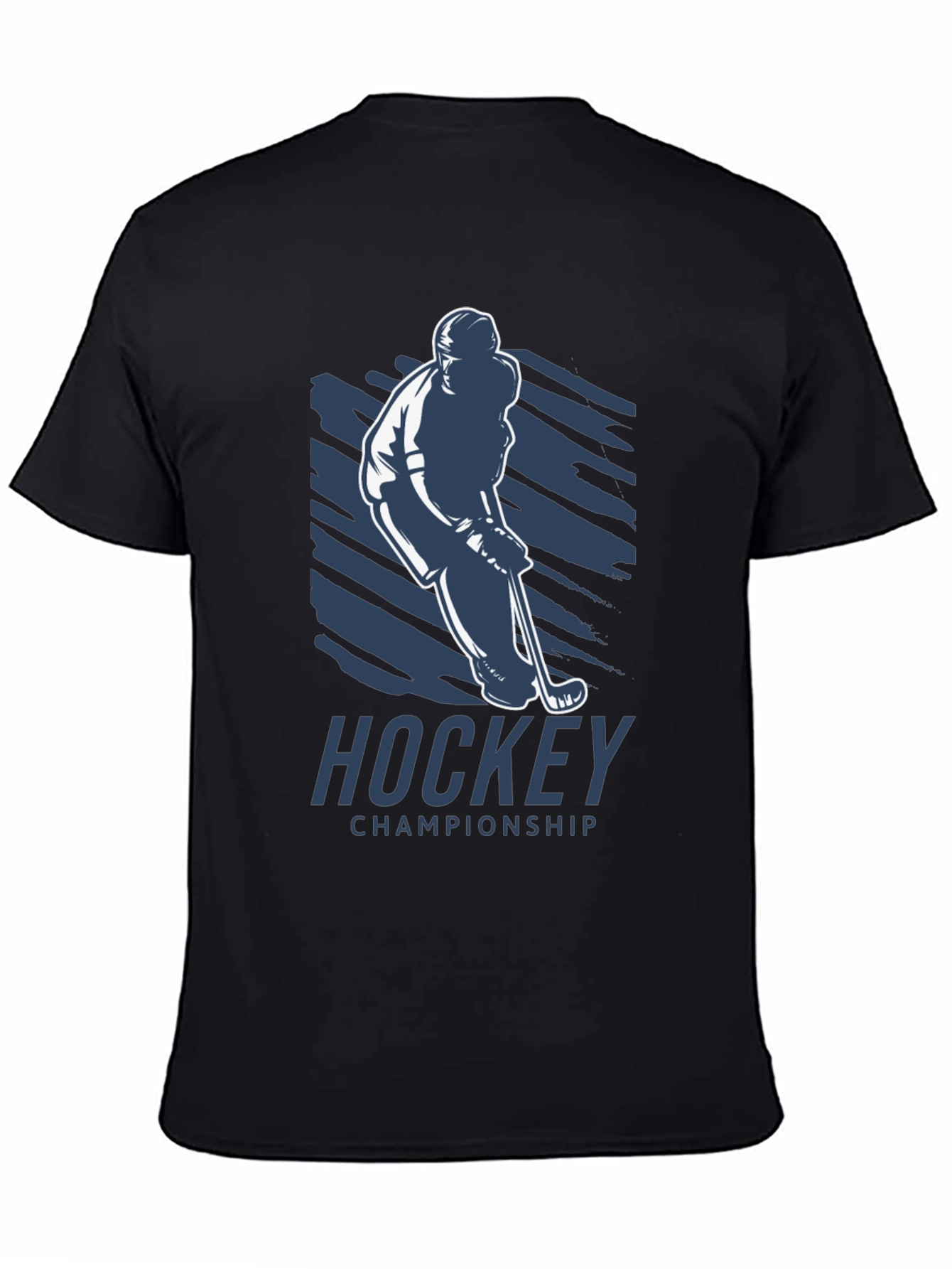 Black Hockey Championship T-Shirt - Black view 4