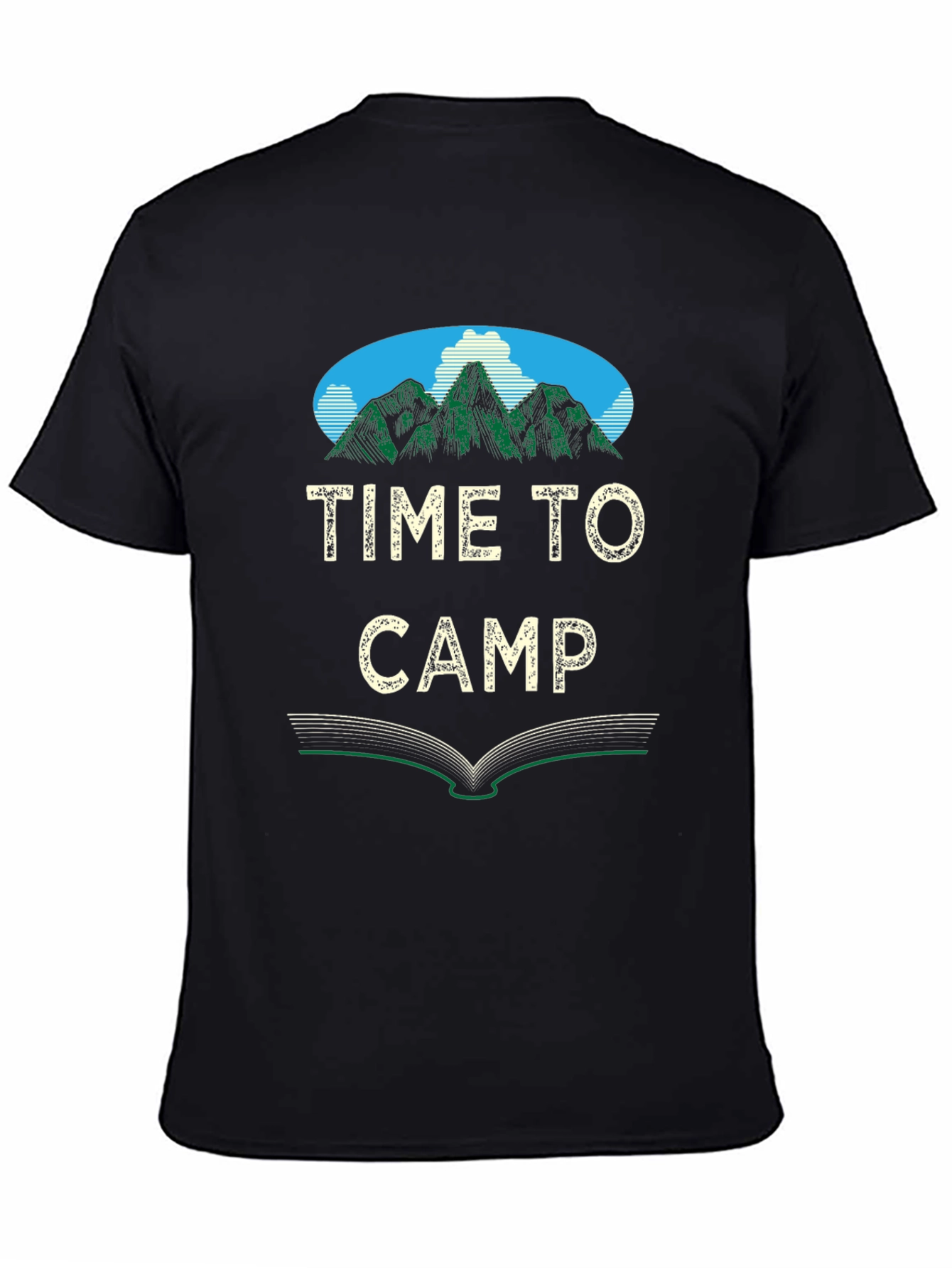 Black Time to Camp Black Graphic Tee view 4