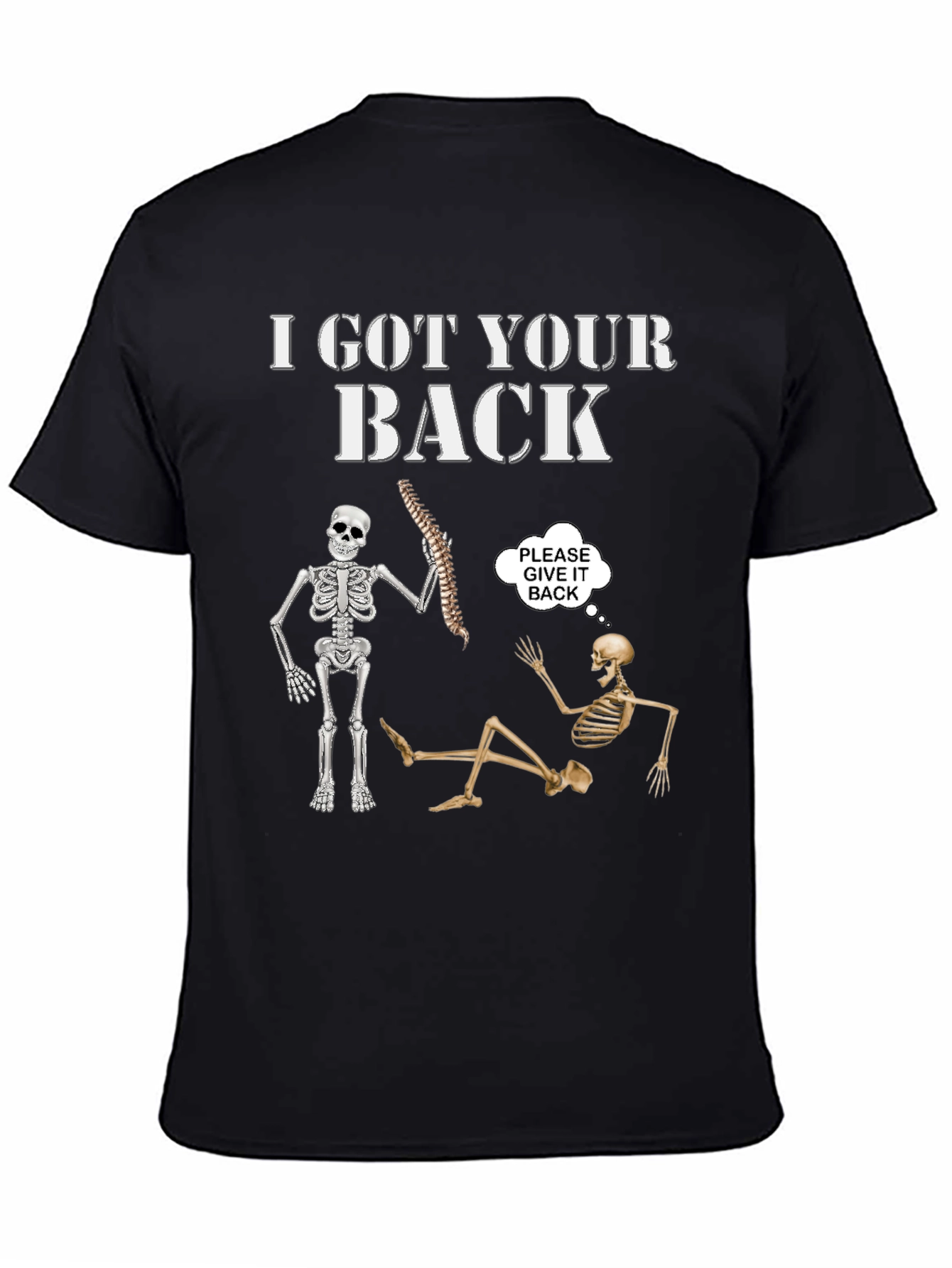 Black I Got Your Back Skeleton Graphic Tee view 4