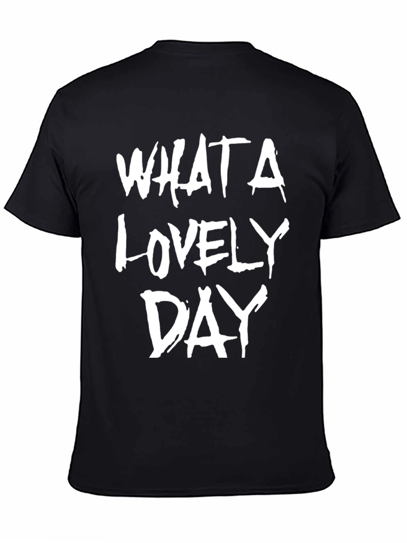 Black What A Lovely Day Graphic Tee - Black Cotton T-Shirt view 4