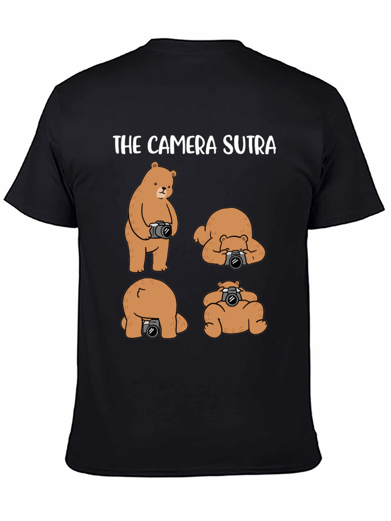 Black The Camera Sutra T-Shirt: Bear Photography Humor view 4