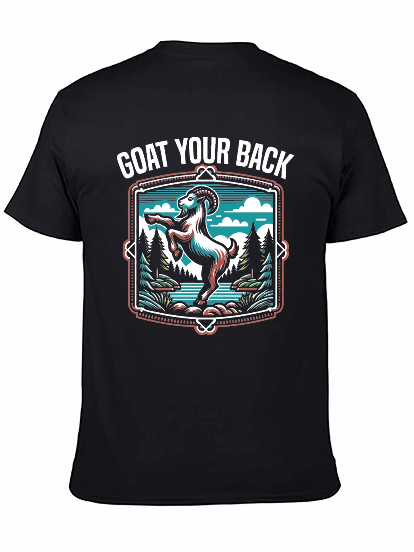Black Goat Your Back T-Shirt - Black Graphic Tee view 4