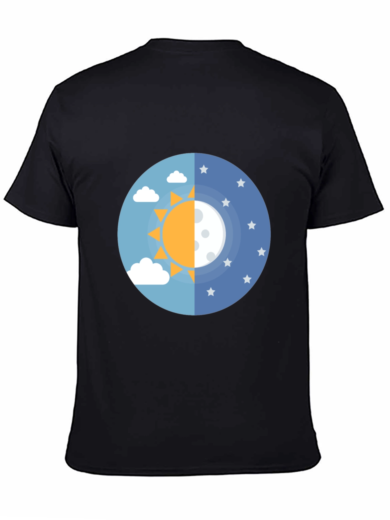 Black Day and Night Graphic Tee - Black Cotton Blend view 4