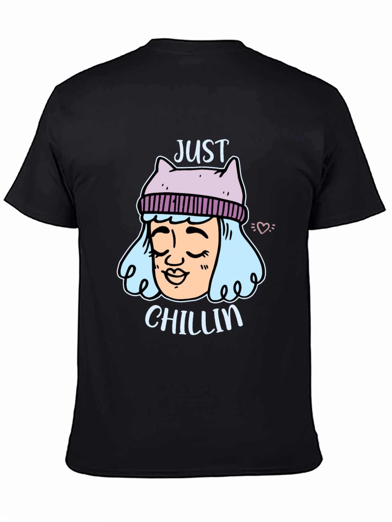 Black Just Chillin' Graphic Tee - Relaxed Fit Black T-Shirt view 4