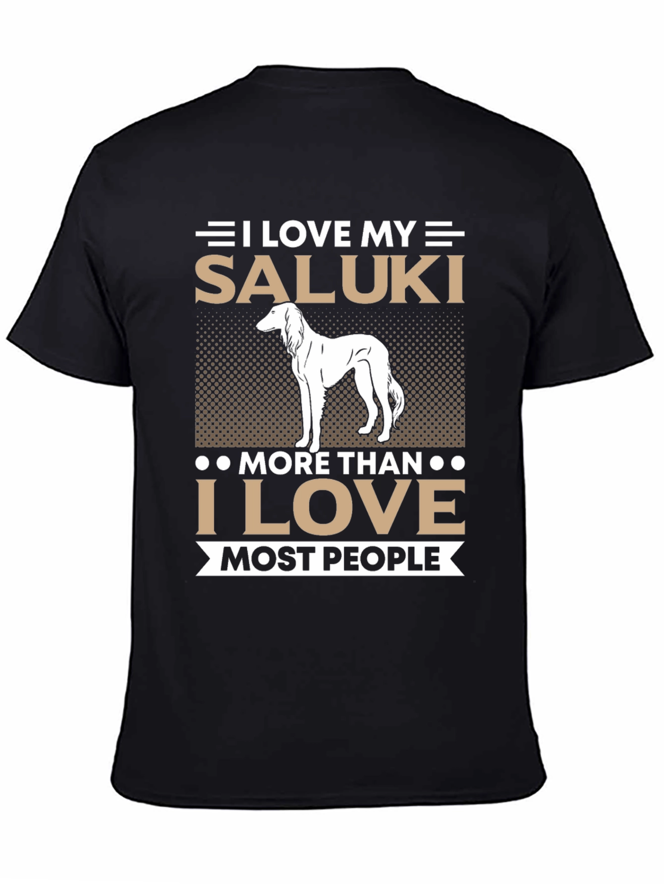 Black I Love My Saluki Dog T-Shirt, Saluki Lover Gift view 4