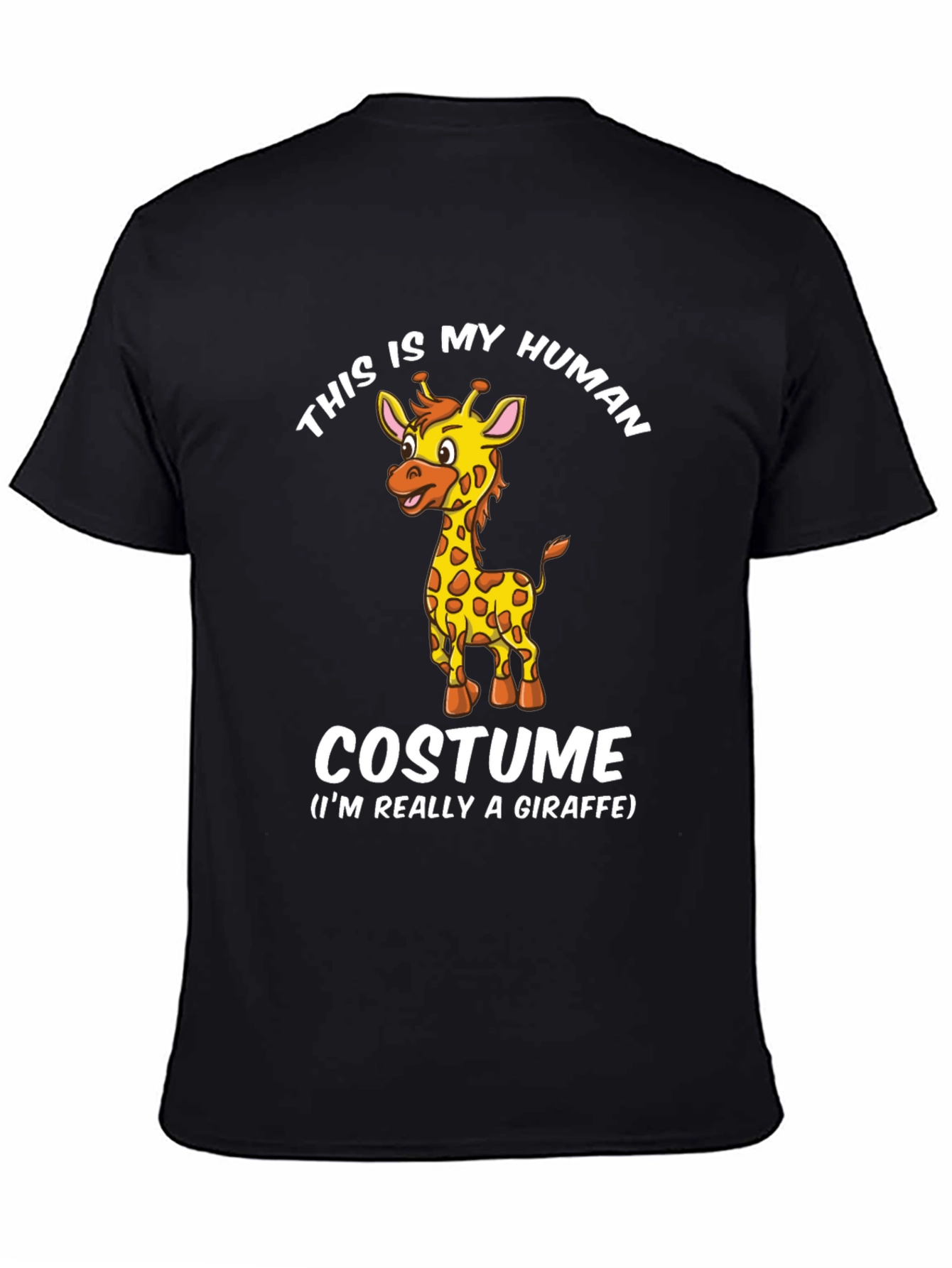 Black Giraffe Costume T-Shirt - Funny Animal Tee view 4