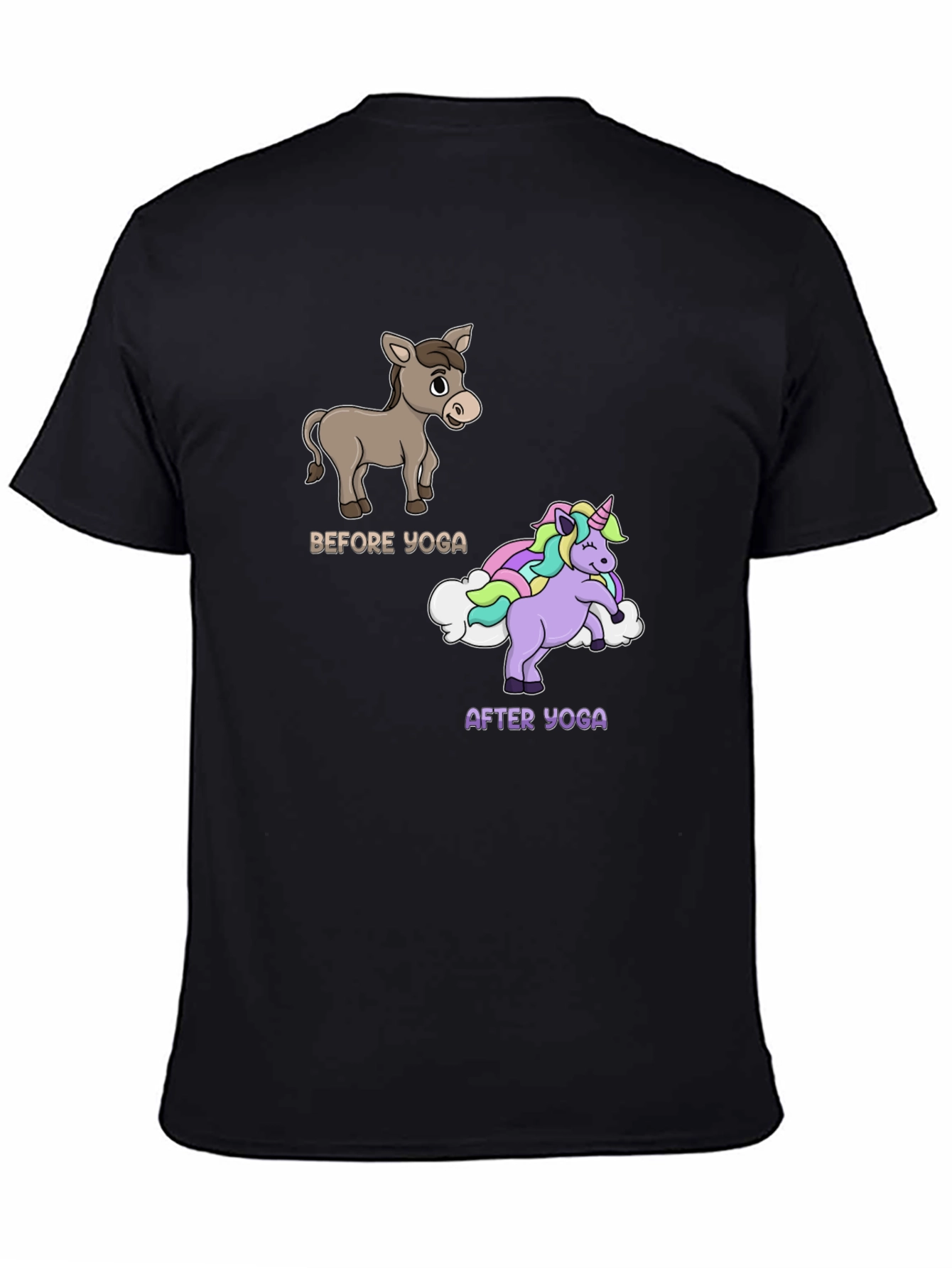 Black Yoga Donkey to Unicorn T-Shirt view 4