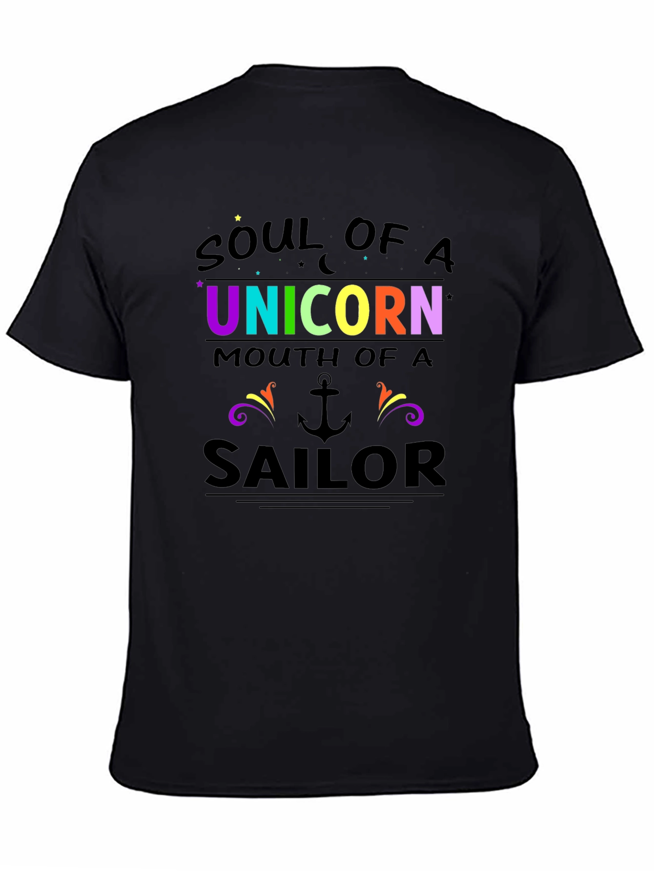 Black Soul of a Unicorn Sailor Graphic Tee view 4
