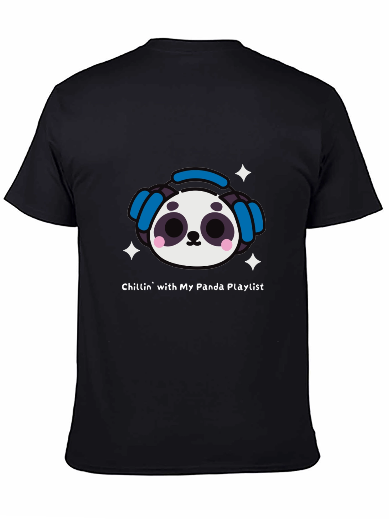 Black Panda Playlist T-Shirt - Chill Vibes view 4