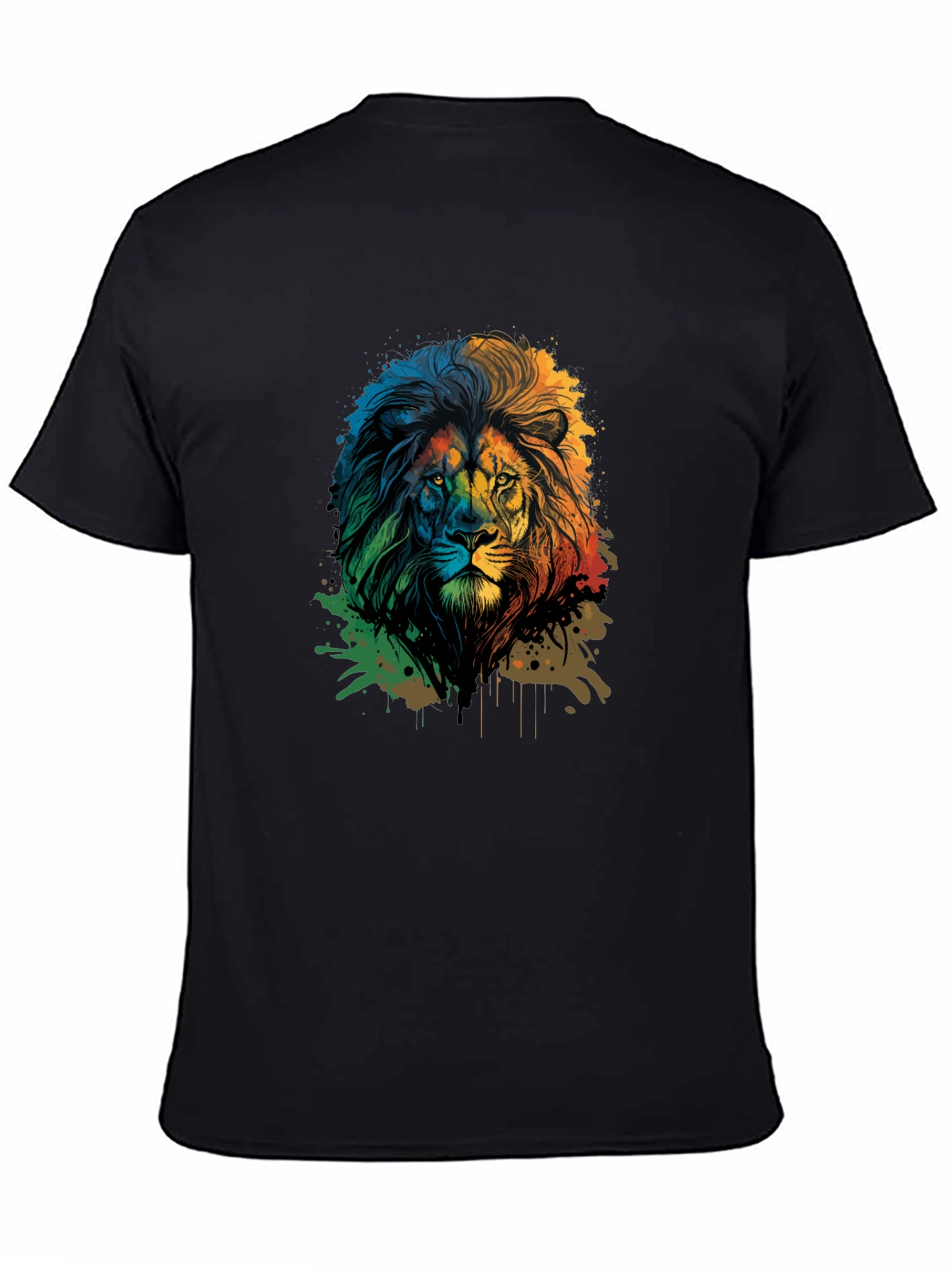 Black Lion Graphic Print Black Tee view 4