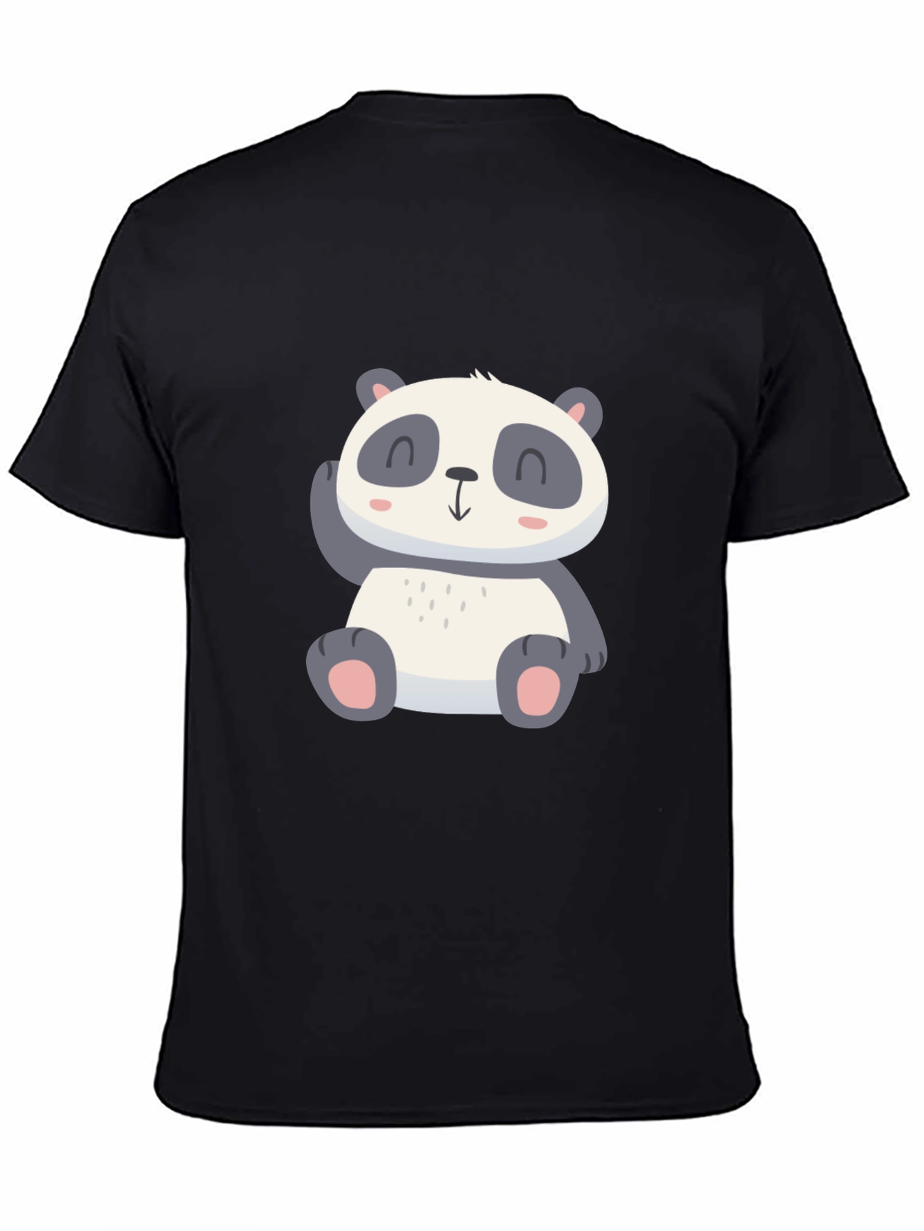 Black Cute Panda Graphic Tee - Soft Cotton Blend view 4