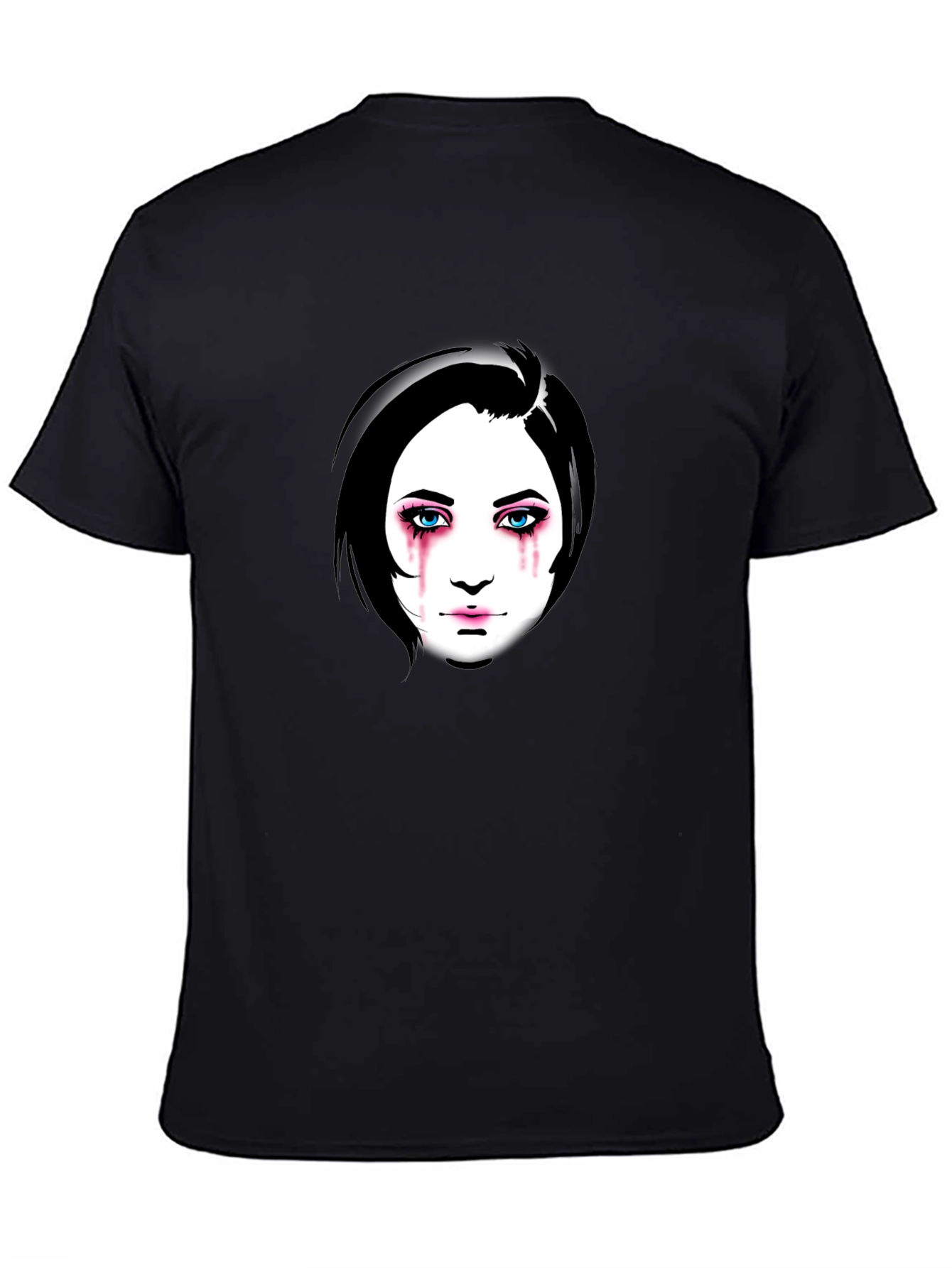 Black Emotional Portrait Graphic Black T-Shirt view 4