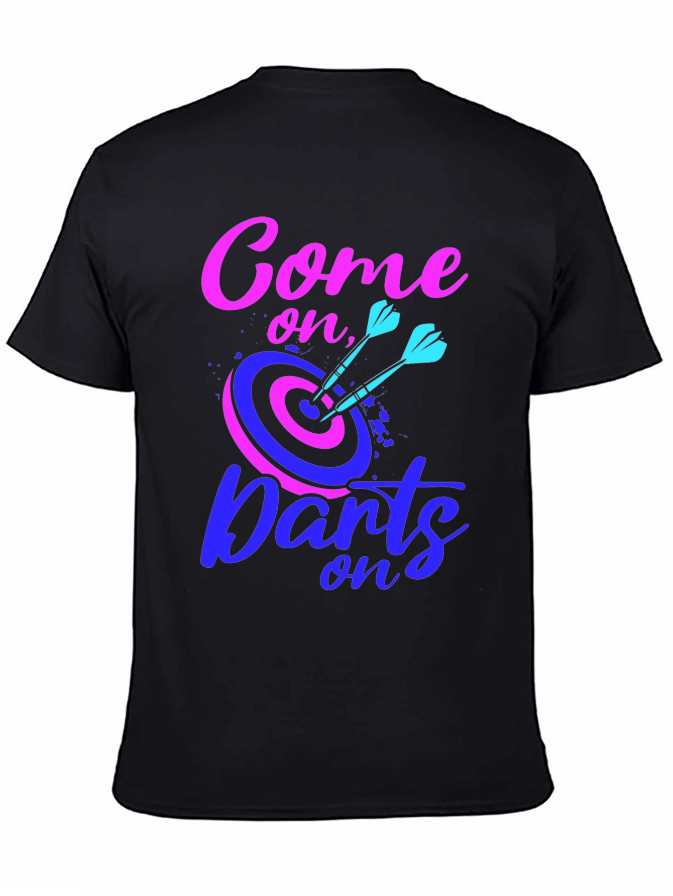 Black Come On Darts Graphic T-Shirt view 4