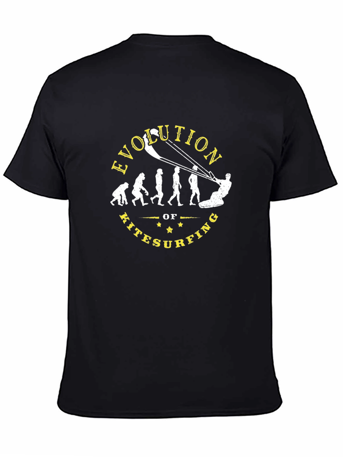 Black Evolution of Kitesurfing Graphic T-Shirt view 4