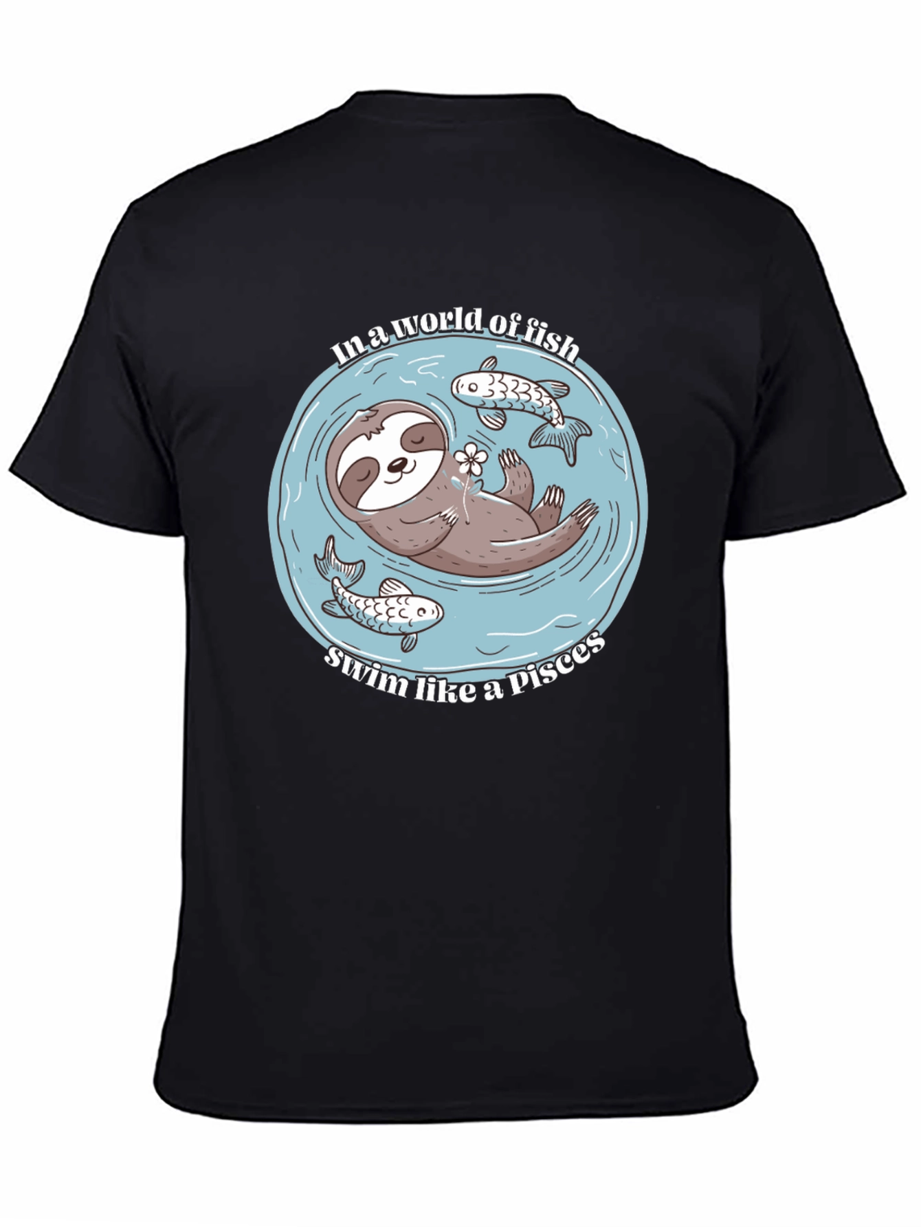 Black Sloth Pisces T-Shirt - In a World of Fish view 4