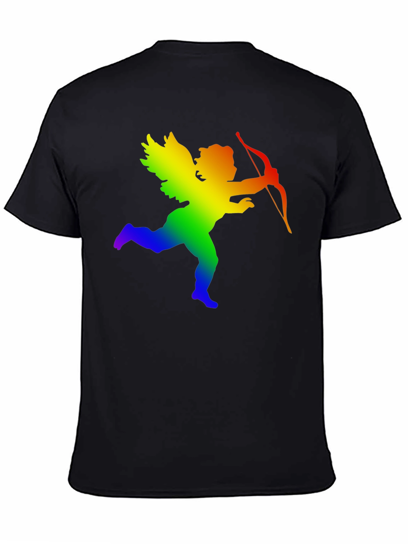 Black Rainbow Cupid Graphic Tee - Black view 4