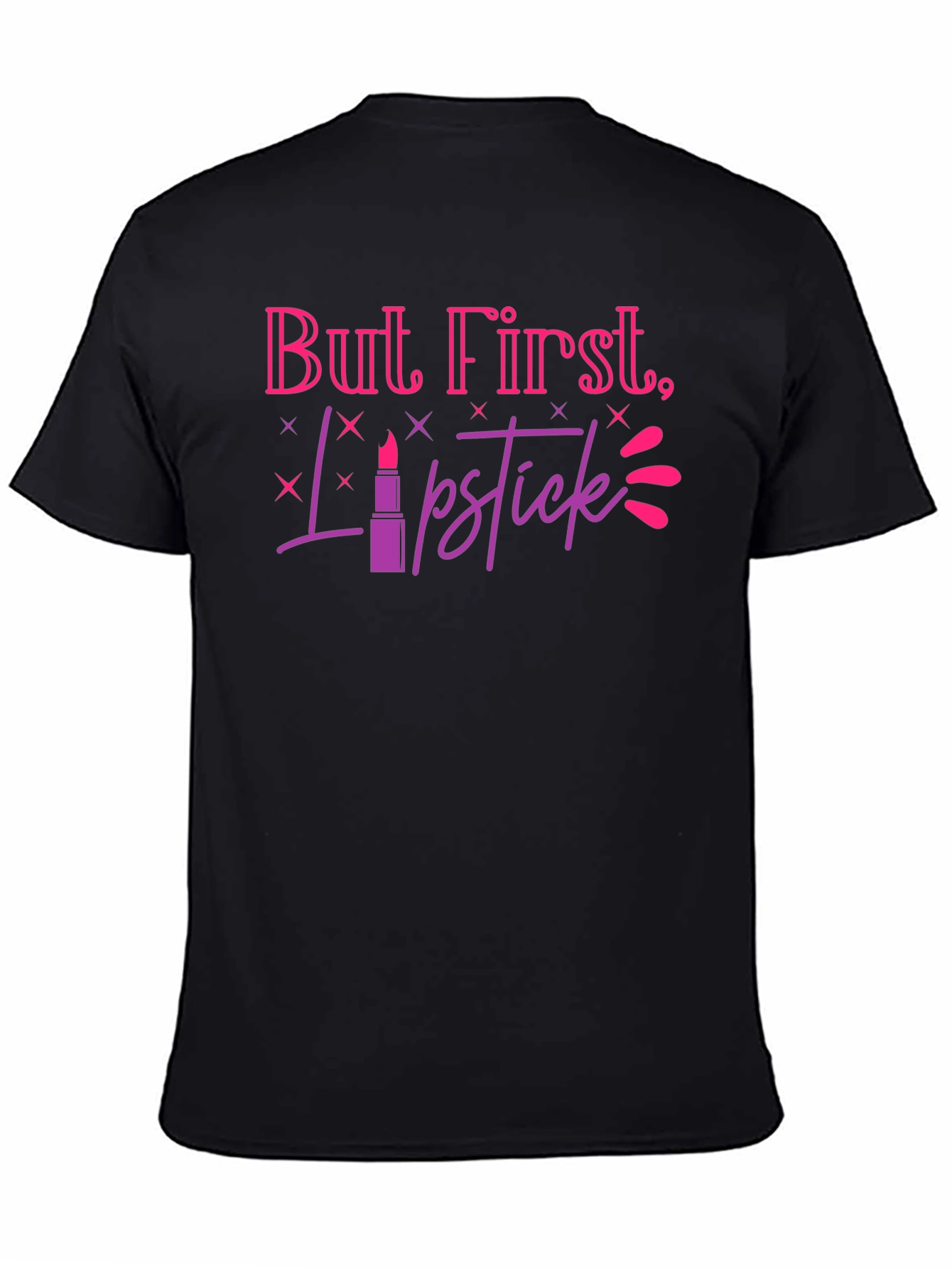 Black But First, Lipstick T-Shirt - Stylish Graphic Tee view 4