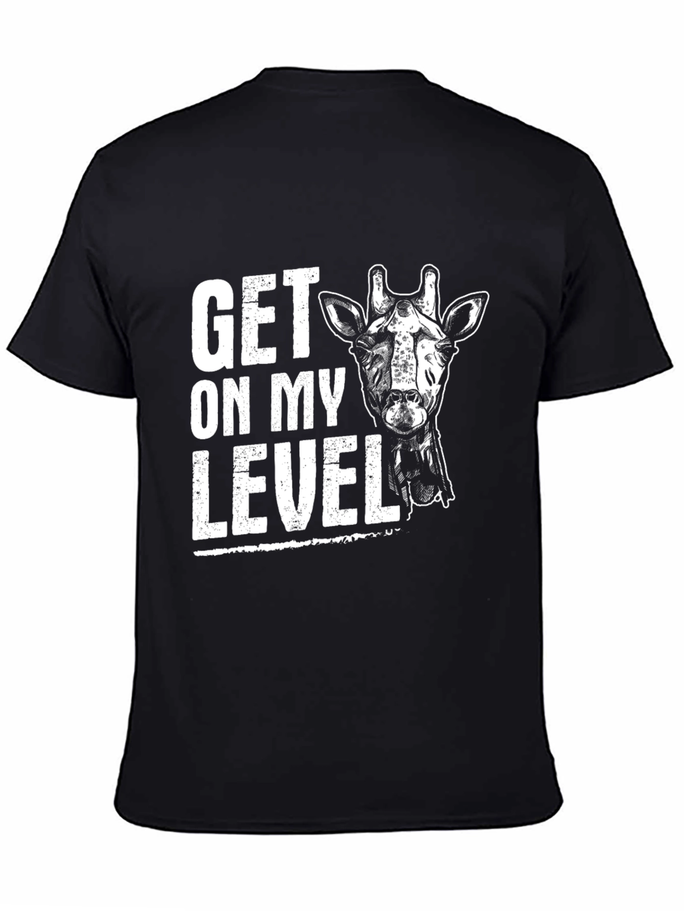 Black Get On My Level Giraffe Graphic Tee - Black view 4
