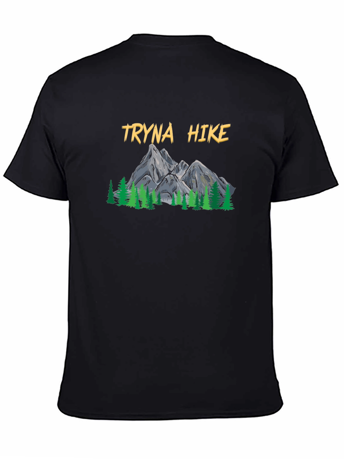 Black Tryna Hike Graphic T-Shirt - Outdoor Adventure Tee view 4
