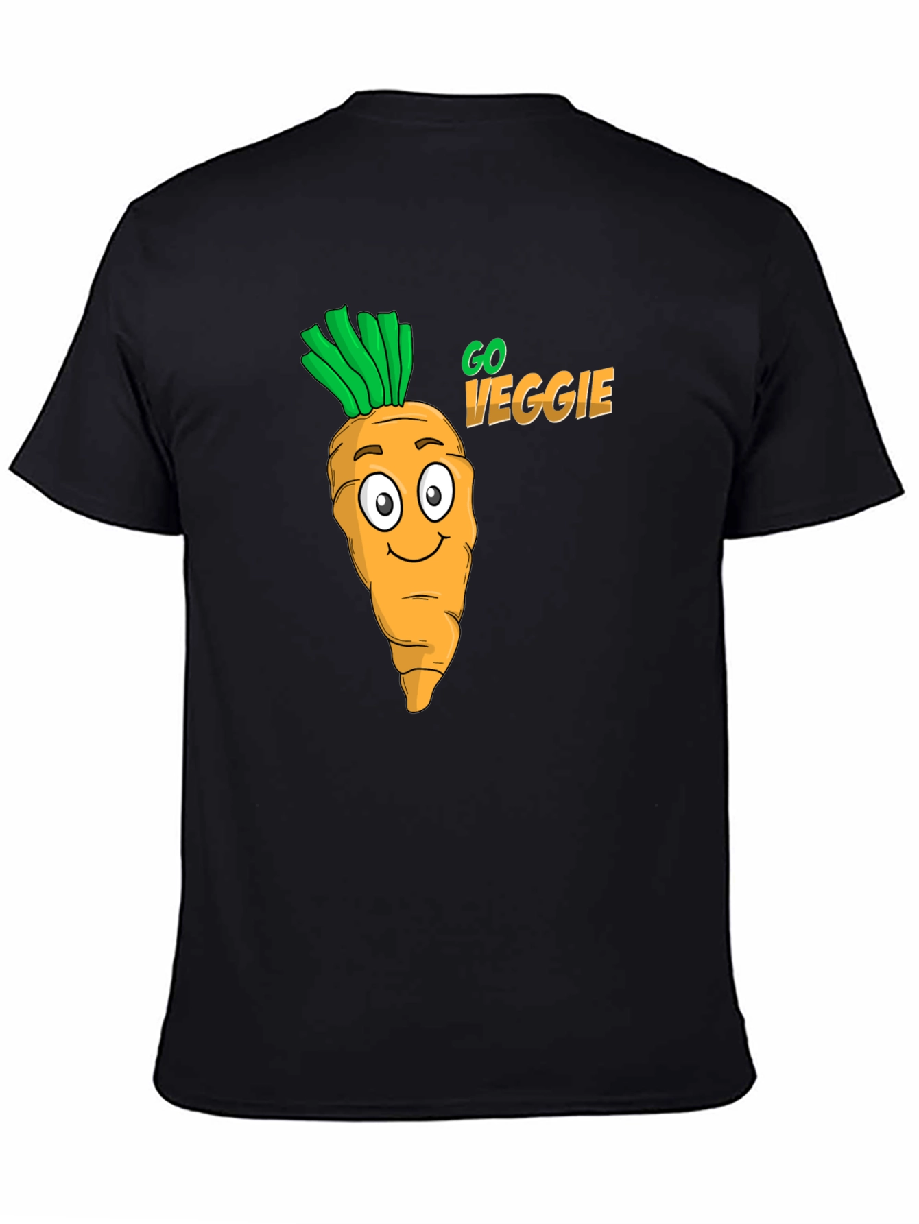 Black Go Veggie Black Graphic Tee view 4