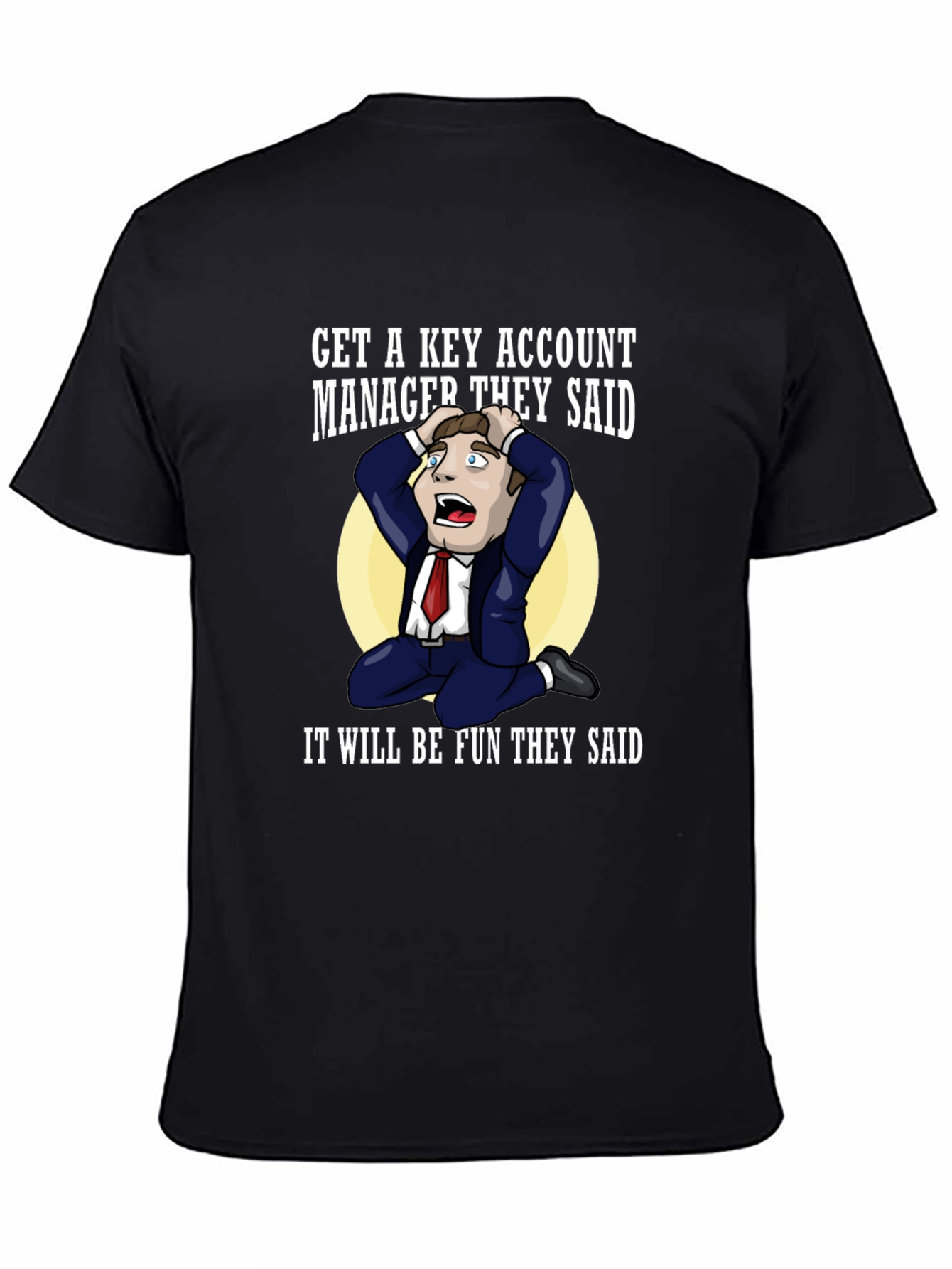 Black Key Account Manager Funny Graphic Tee view 4