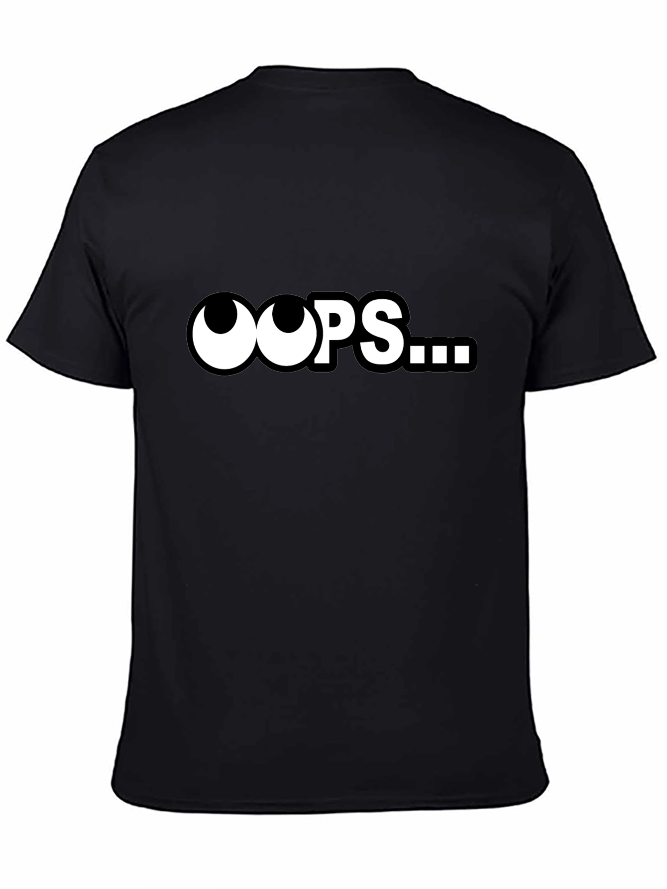 Black Oops... Funny Graphic T-Shirt - Classic Black view 4
