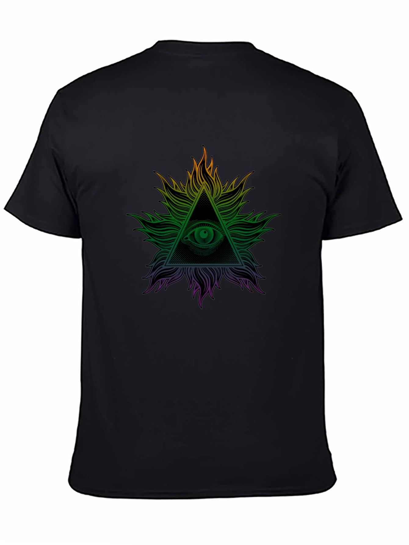 Black All Seeing Eye Graphic Tee - Illuminati Design view 4