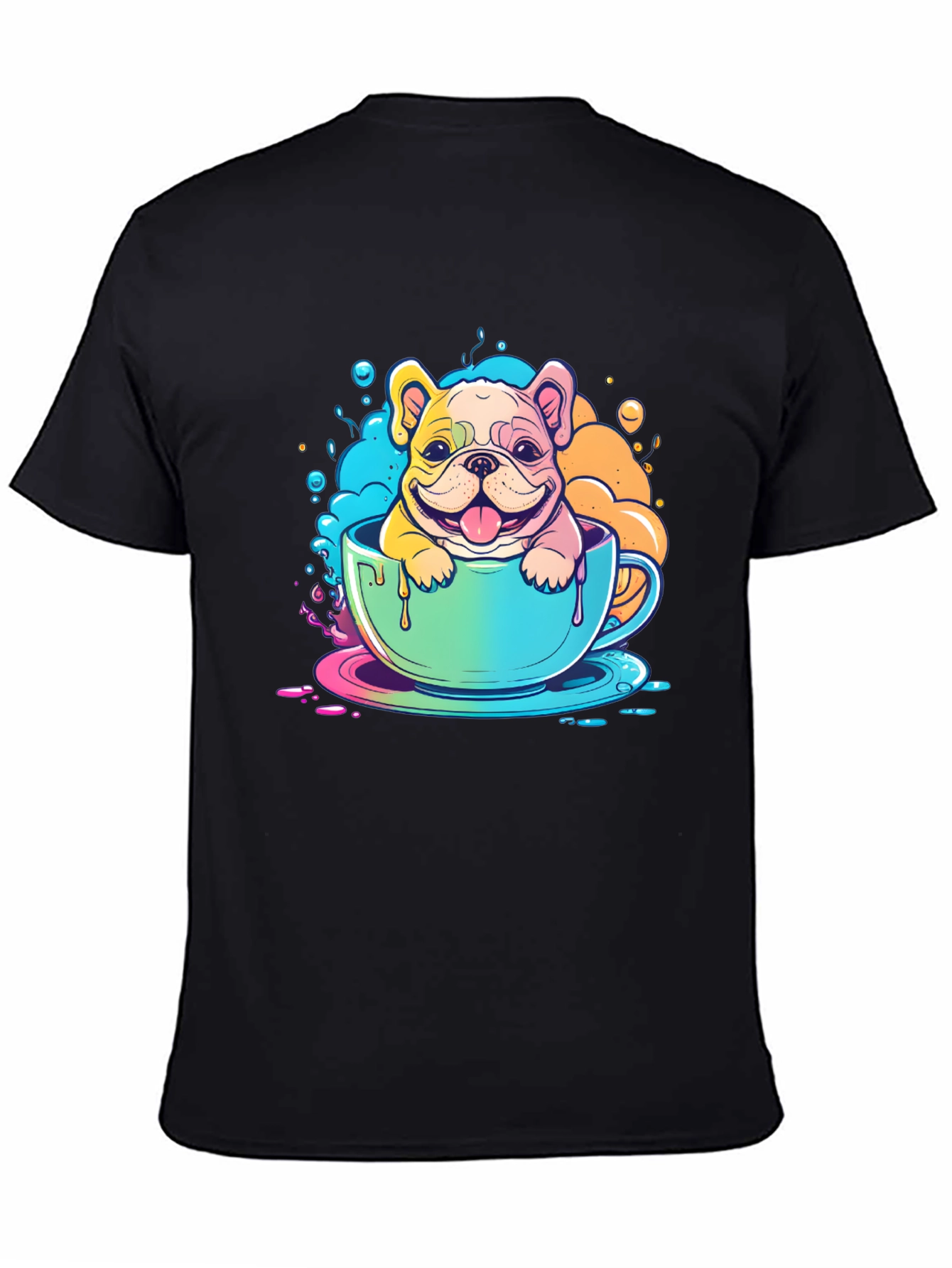 Black Dog in Cup T-Shirt - Cute Graphic Tee view 4
