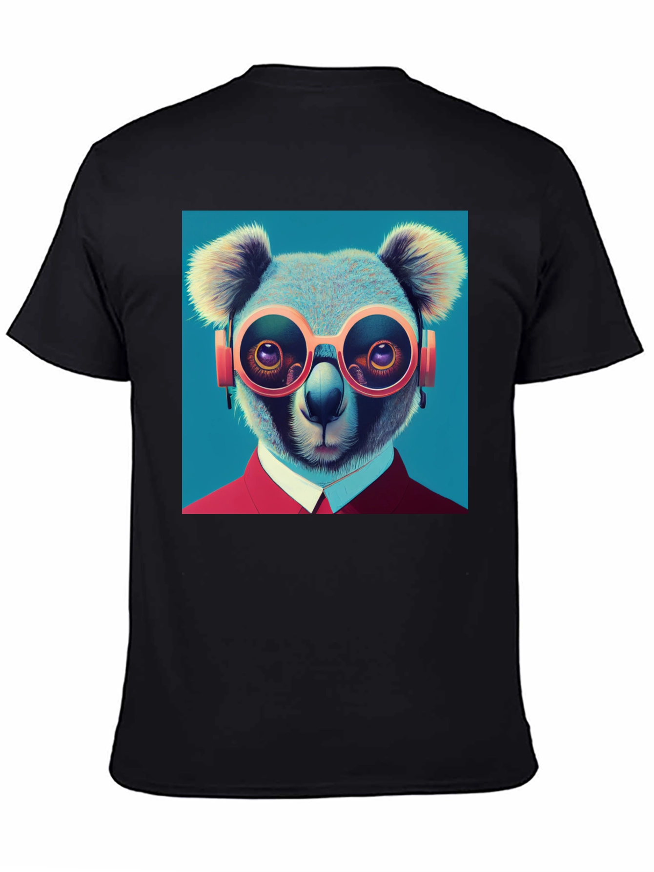 Black Koala in Specs Graphic Tee - Unique Animal Design view 4