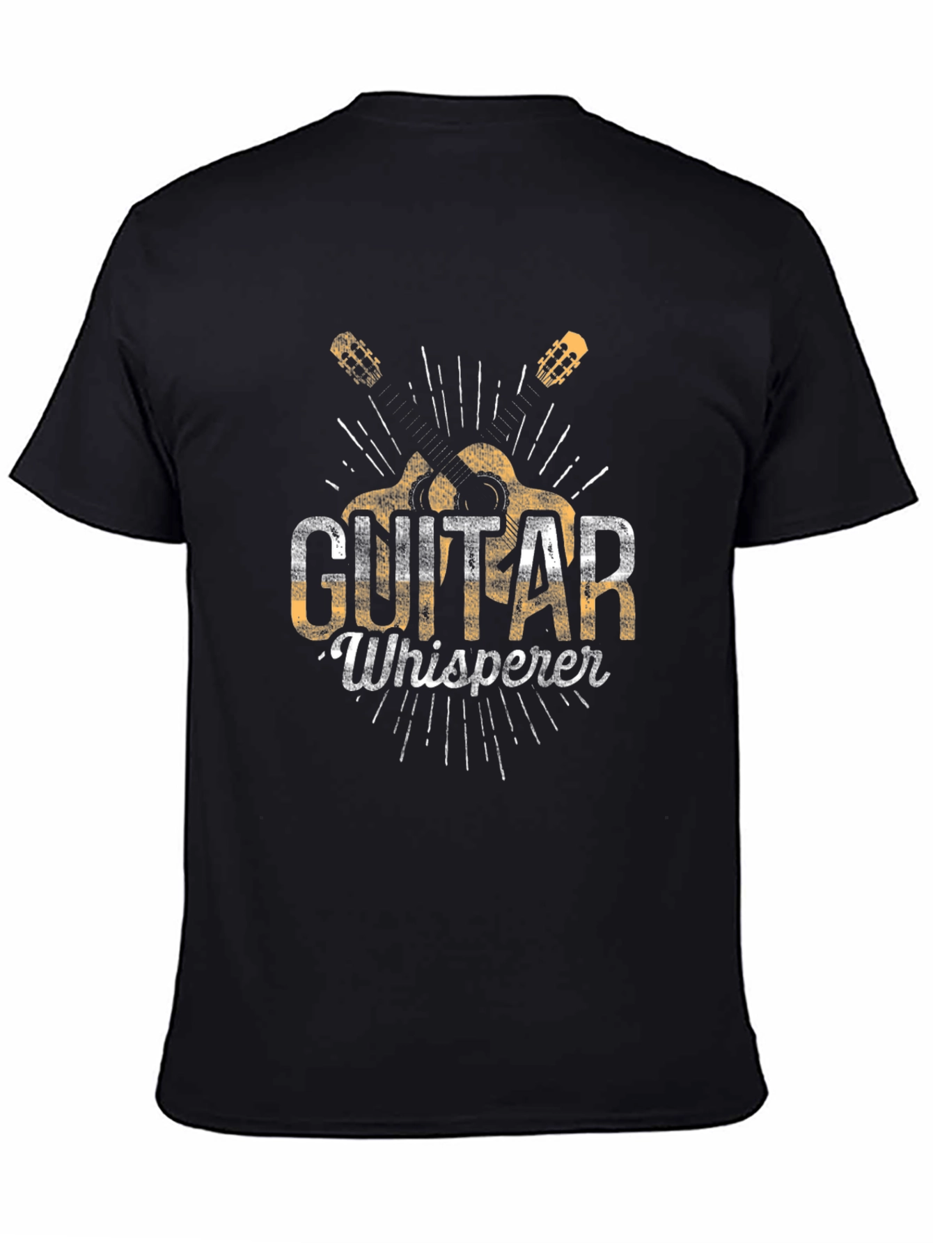Black Guitar Whisperer Graphic Tee - Musician's Black T-Shirt view 4