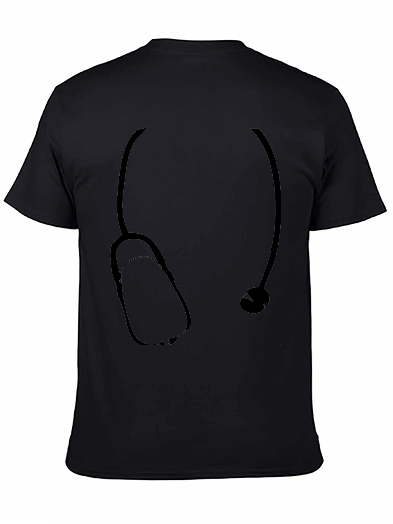 Black Stethoscope Graphic Tee - Medical Professional Apparel view 4