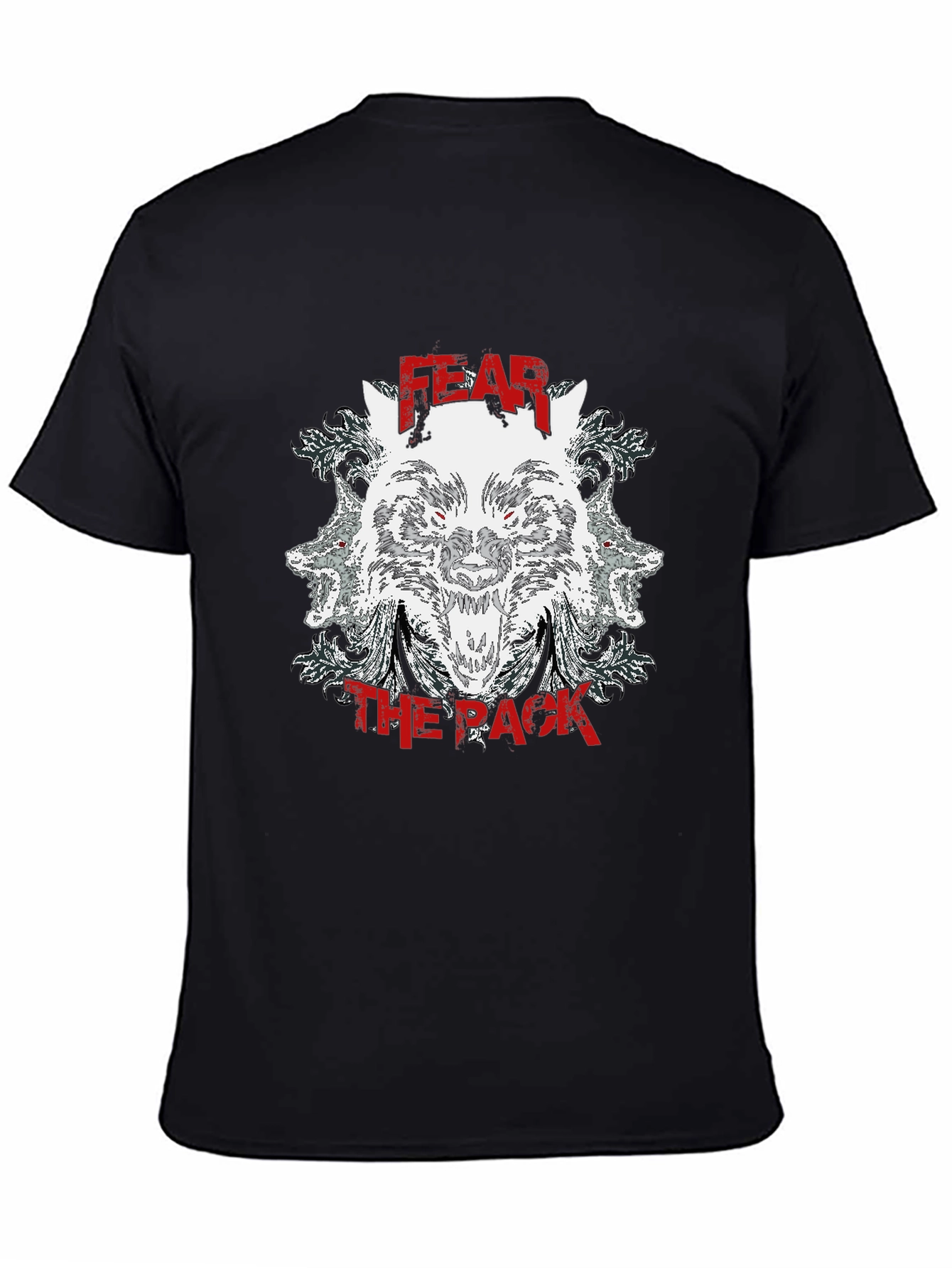 Black Fear The Pack Wolf Graphic T-Shirt view 4